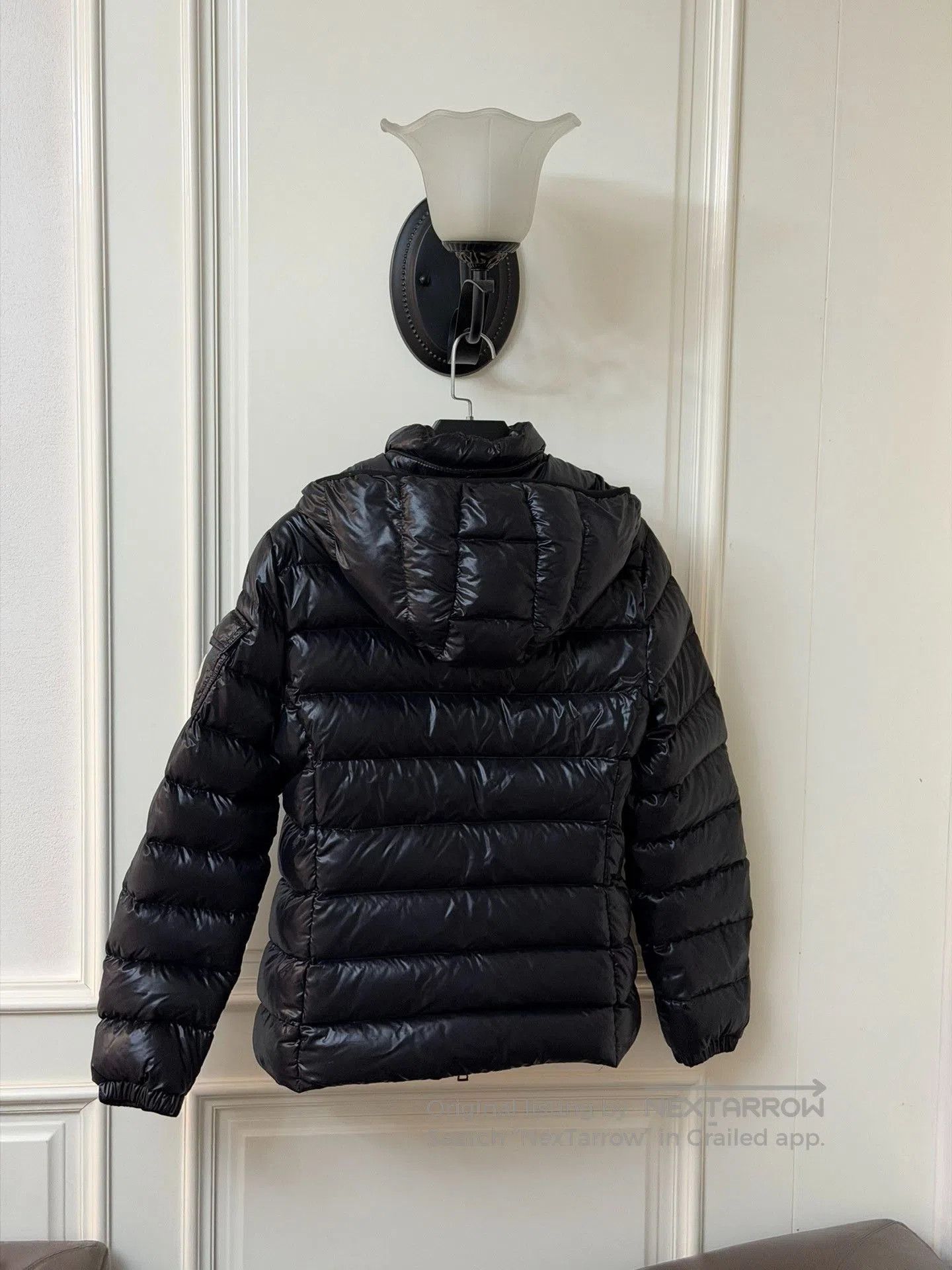 Moncler Moncler Women's Black Shiny Short Hooded Down Jacket. Size L / US 10 / IT 46 - 3 Thumbnail