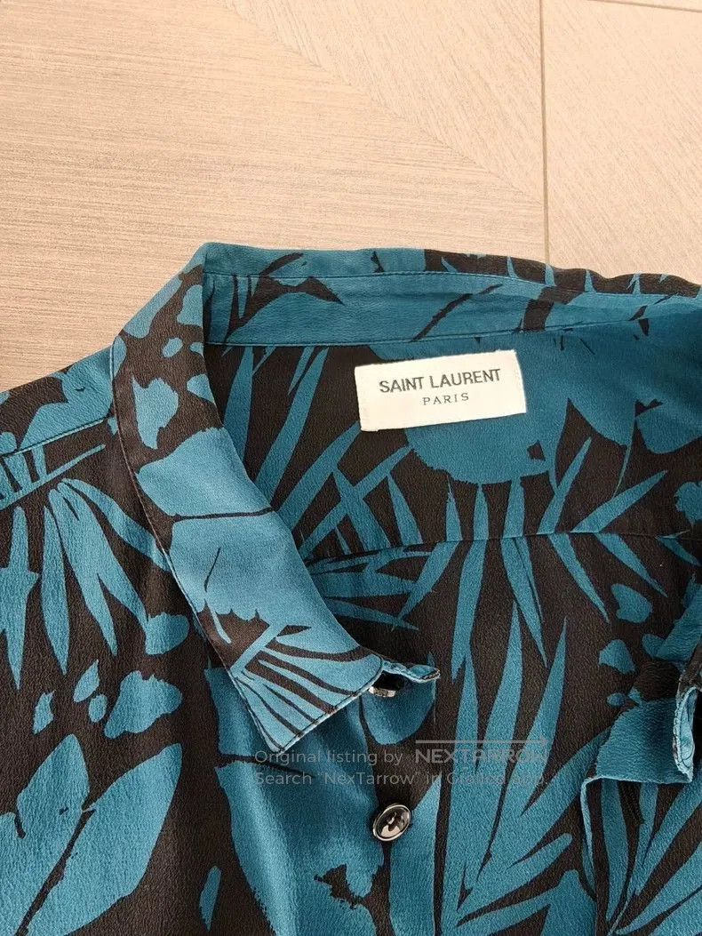 Yves Saint Laurent YSL Men's Green Silk Short. Size US XL / EU 56 / 4 - 2 Thumbnail