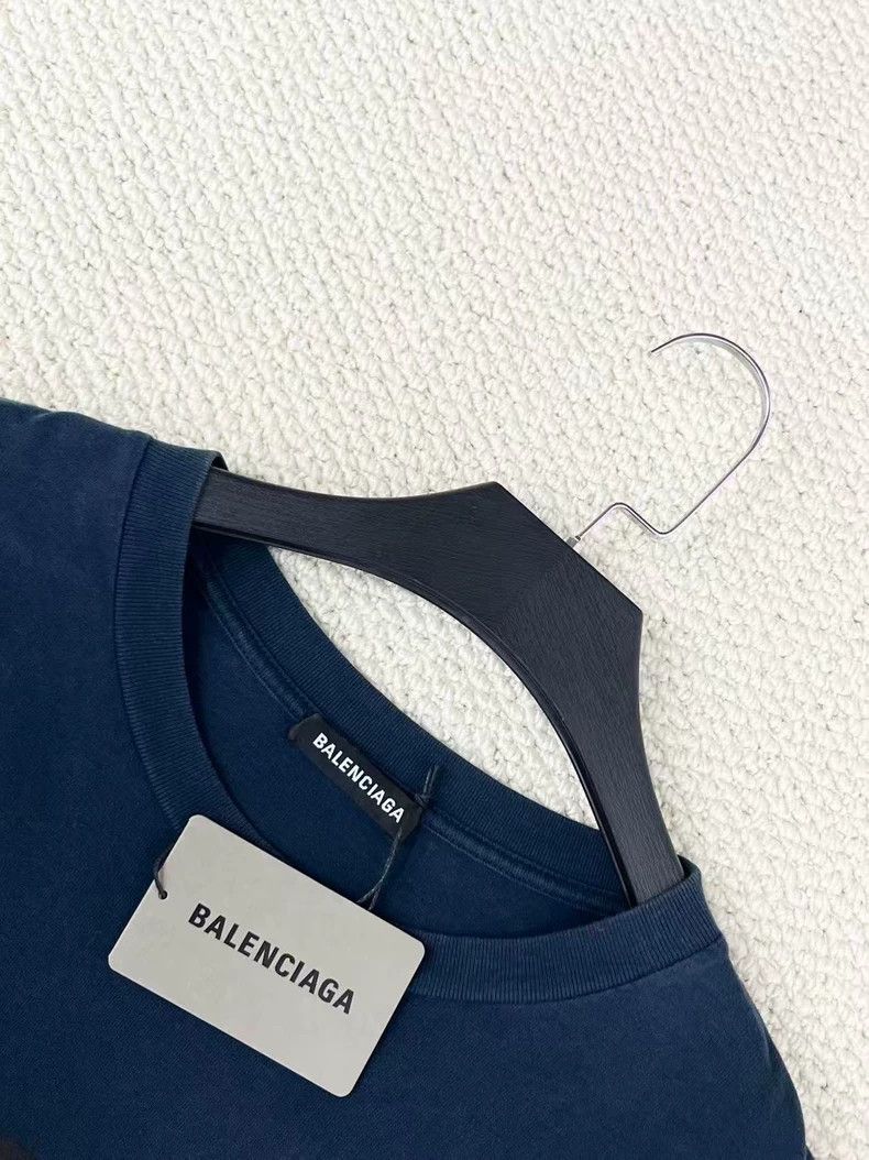 Balenciaga Balenciaga Blue-black washed old double B lock letter logo Size US XS / EU 42 / 0 - 3 Thumbnail