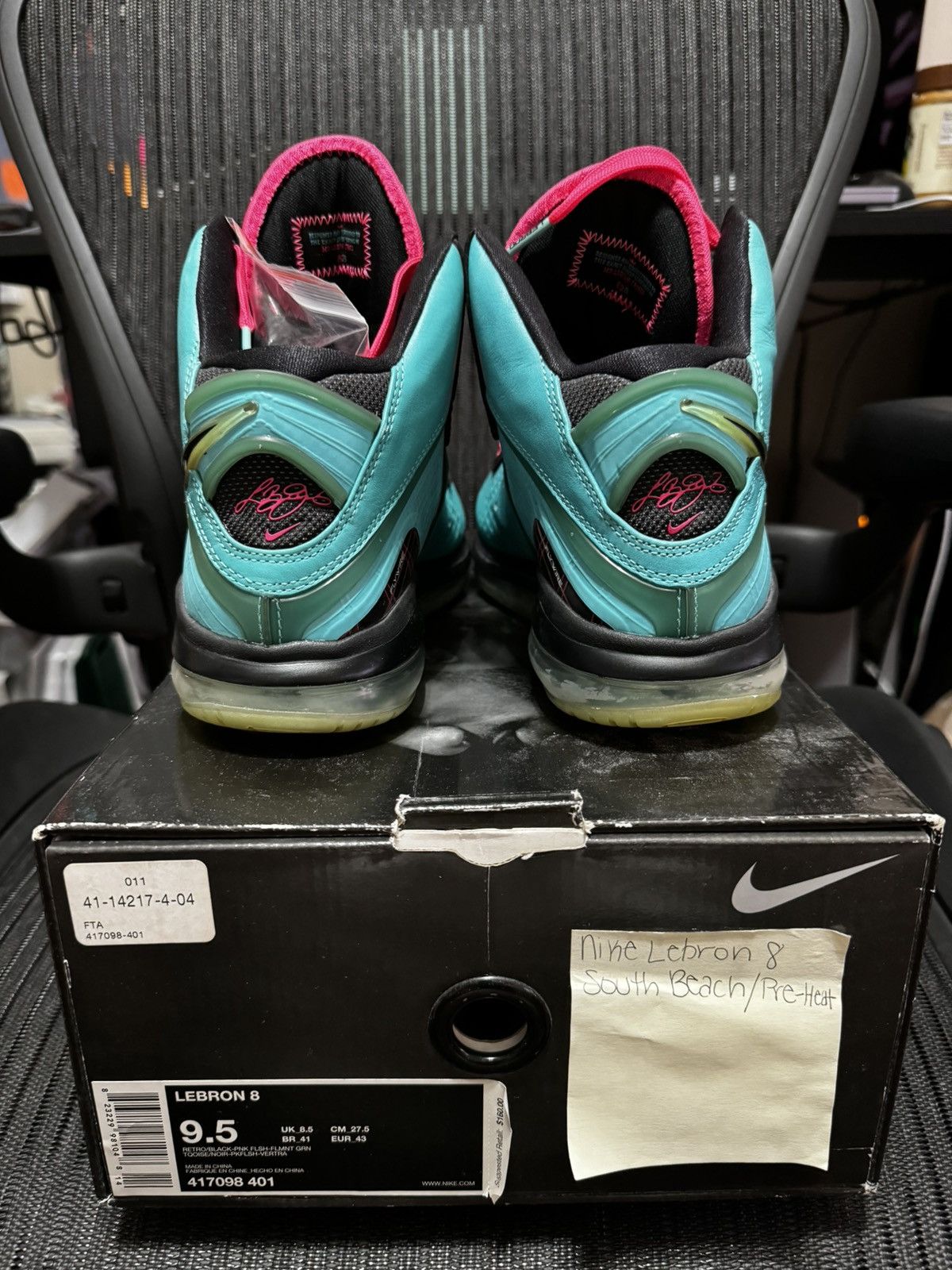 Nike Lebron 8 southbeach 2010 size 9.5 VNDS OG all Size US 9.5 / EU 42-43 - 8 Thumbnail