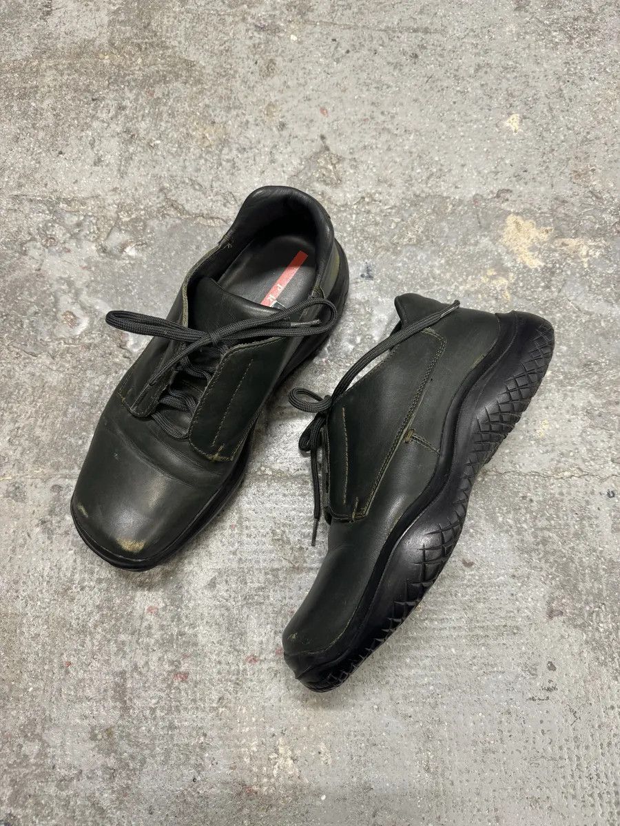Prada SS1999 Prada Faded Forest Green Leather Vibram Shoes Size US 8 / EU 41 - 8 Thumbnail