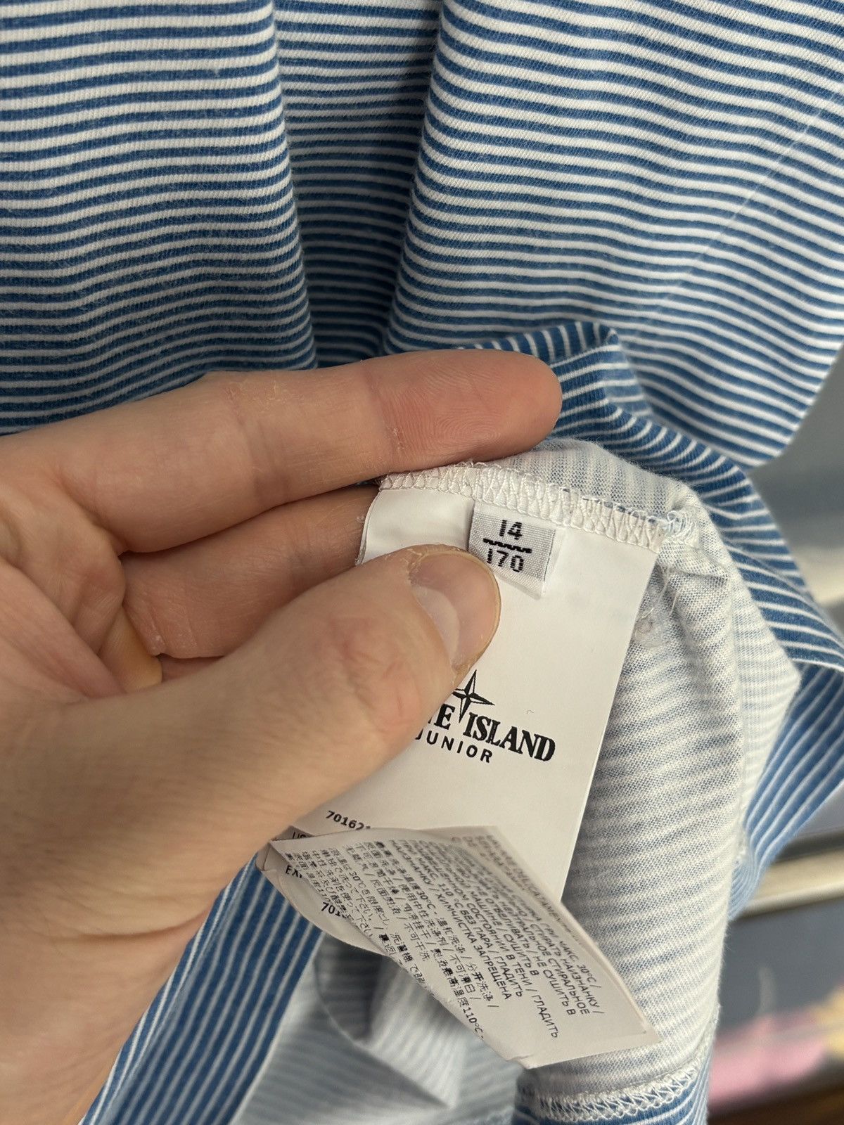 Stone Island Stone Island Junior Striped T-Shirt Size US XS / EU 42 / 0 - 9 Thumbnail