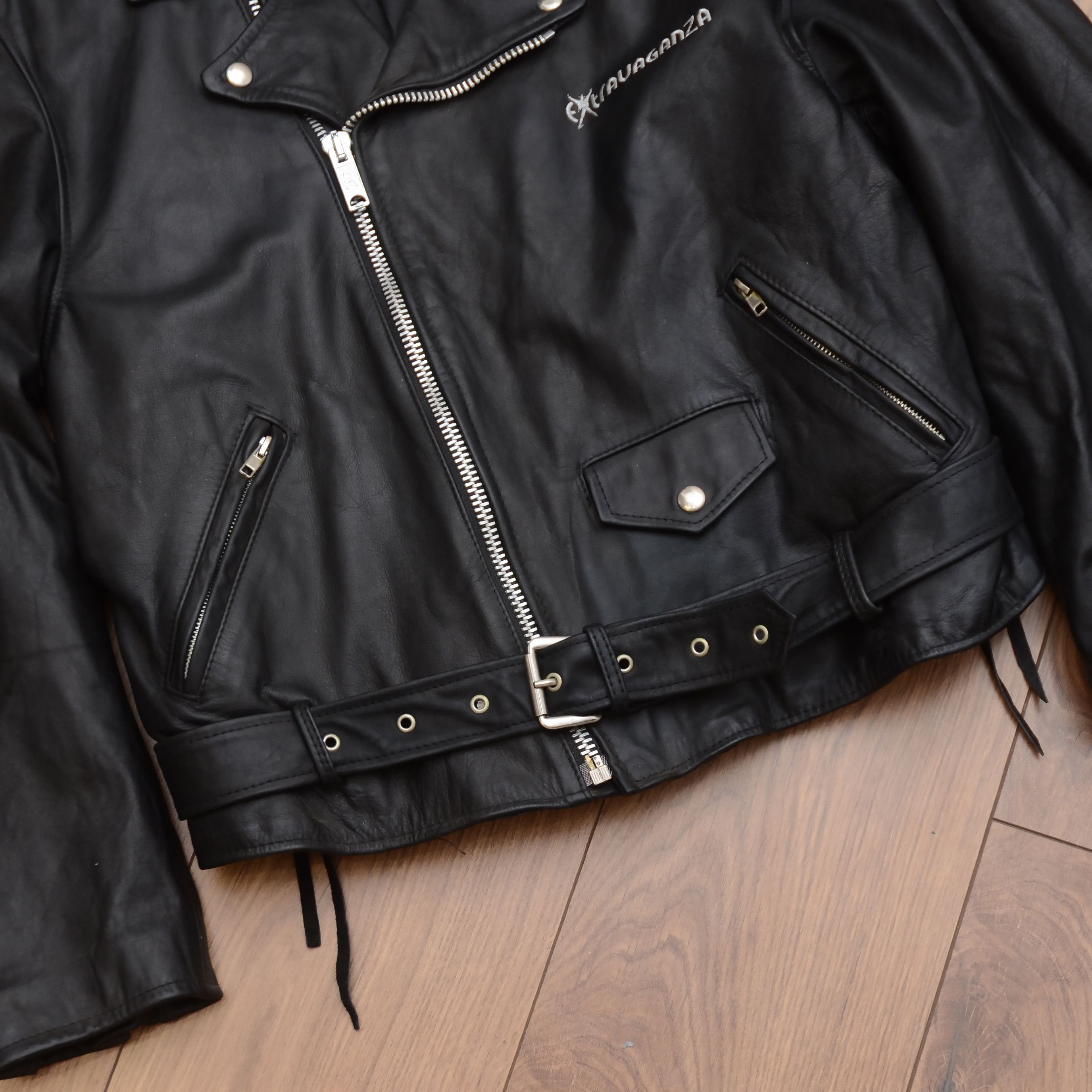 Vintage VINTAGE Made in France BLACK MOTORCYCLE LEATHER BIKER JACKET Size US M / EU 48-50 / 2 - 9 Thumbnail