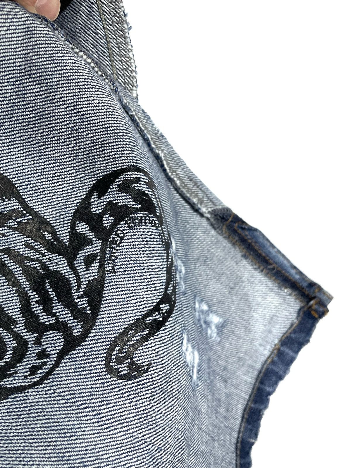 Philipp Plein Philipp Plein Women Y2K Blue Jeans Skull Stones Zip S-M Size 27" / US 4 / IT 40 - 17 Thumbnail