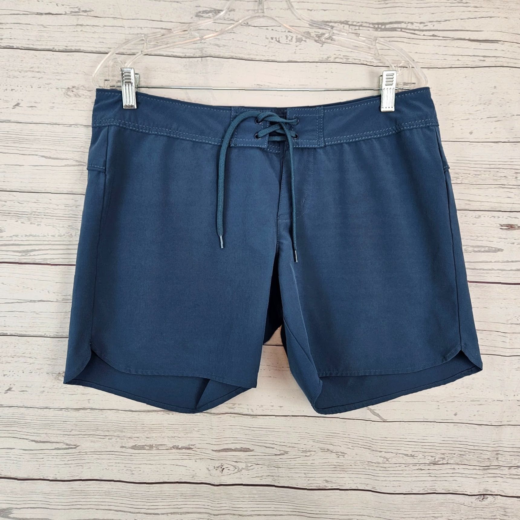 Vintage Carve Designs Womens Board Shorts Solid Blue Sz 8 Mid Rise Size 30" / US 8 / IT 44 - 2 Thumbnail