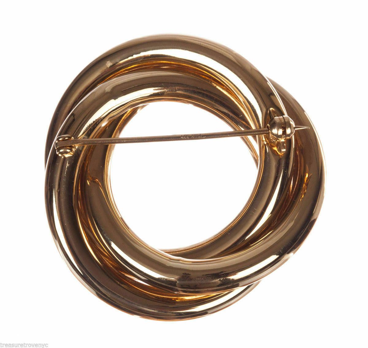 Designer 14 kt Gold Circular Love Knot Brooch Size ONE SIZE - 4 Thumbnail
