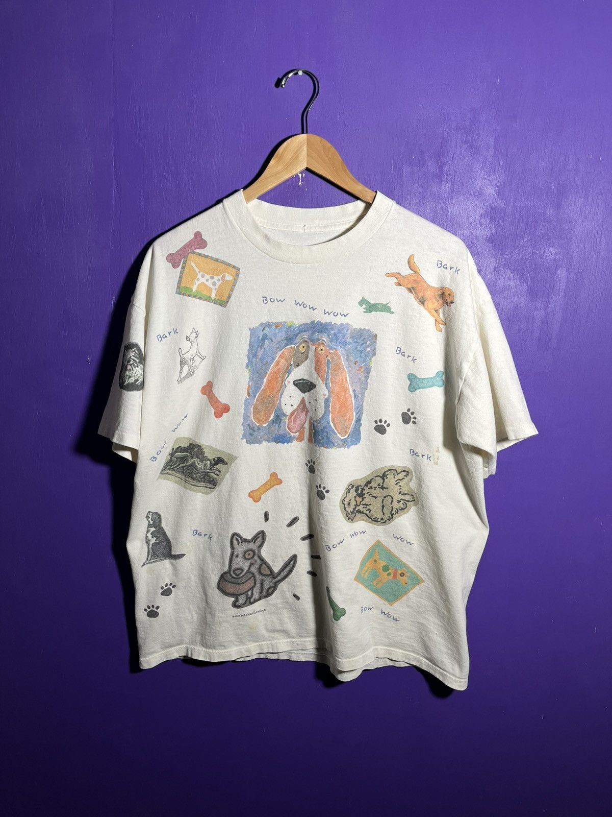Vintage Vintage 1997 Dog woof woof AOP Art t-shirt Size US XL / EU 56 / 4 - 1 Thumbnail