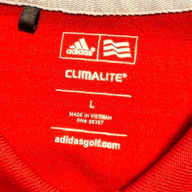 Adidas Adidas Golf Polo Shirt Polo Short Sleeve L Red Adidas Climalite Men’s Slim Regular Fit 100% Polyester Solid Red Size US L / EU 52-54 / 3 - 2 Thumbnail