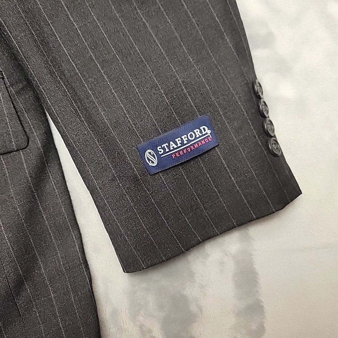 Stafford Stafford Blazer Men 40R Gray Pinstripe Worsted Wool Classic Fit Suit Jacket NEW Size 40R - 2 Thumbnail