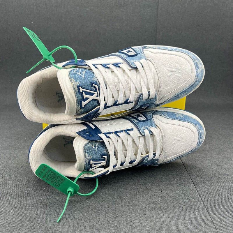 Louis Vuitton Louis Vuitton Denim and Leather Low-Top Trainers Size US 6 / IT 36 - 9 Thumbnail