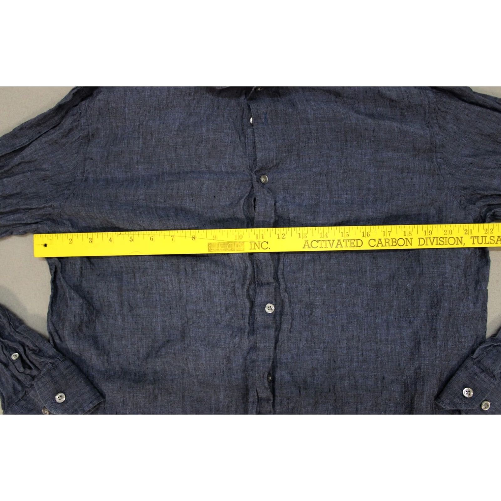 Neiman Marcus Neiman Marcus Mens XL Blue Linen Button Up Shirt - Classic Casual Lightweight Size US XL / EU 56 / 4 - 5 Thumbnail