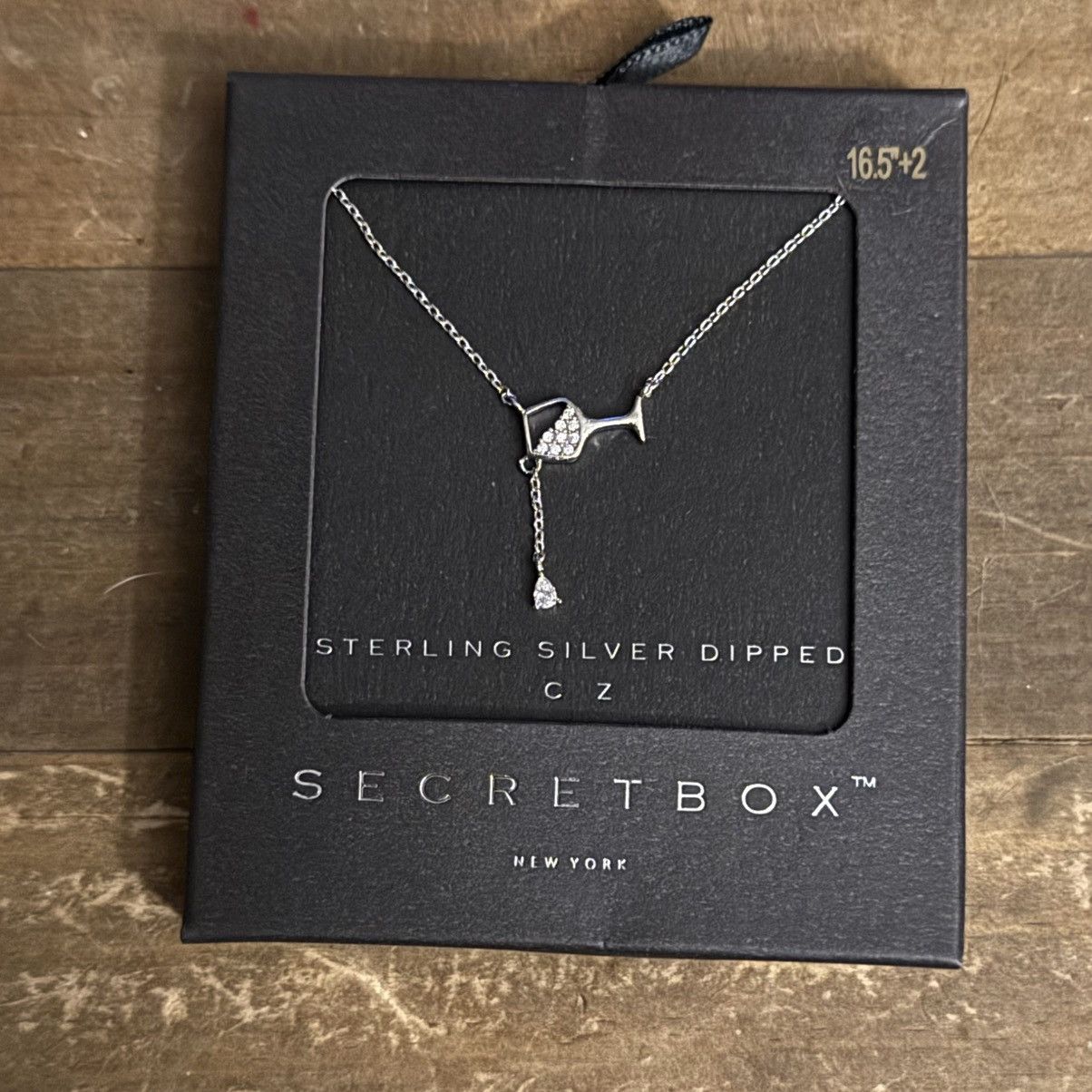 Other Secret Box sterling silver dipped CZ spilling wine necklace Size ONE SIZE - 4 Thumbnail
