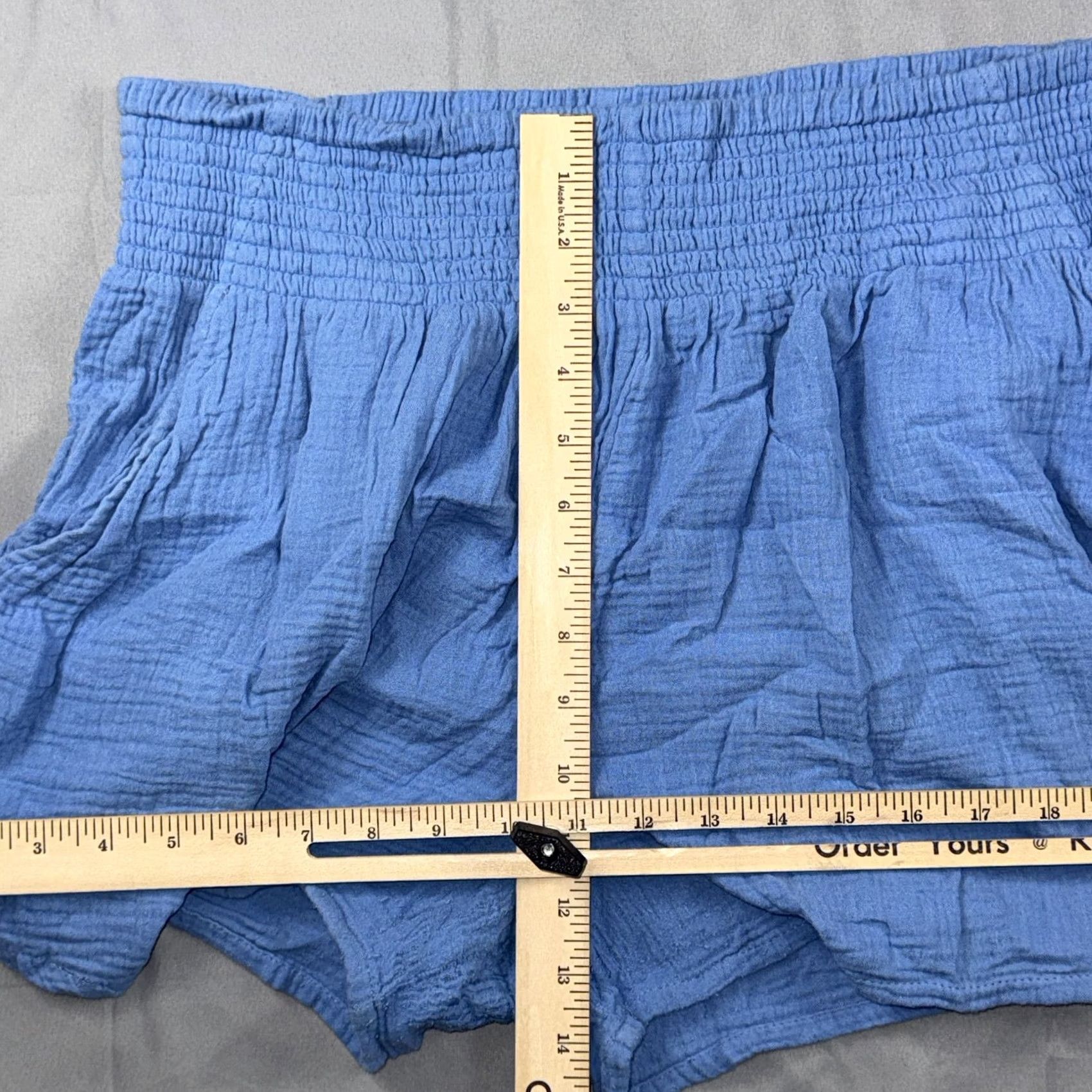 Marine Layer Marine Layer Womens XL Blue Gauze Cotton Elastic Waist Summer Casual Shorts Size 40" / US 18 - 7 Thumbnail