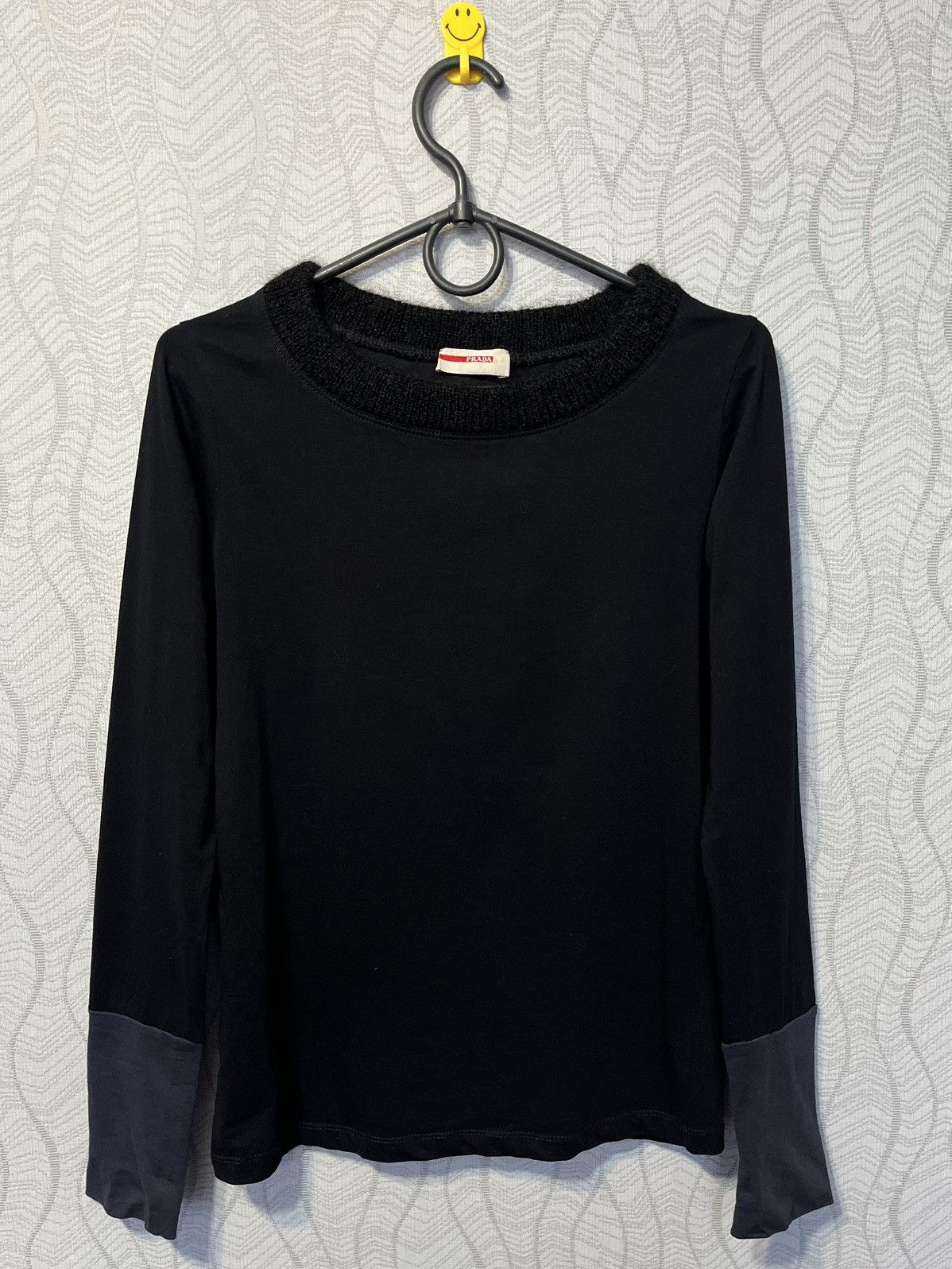 Prada PRADA Woman’s Black Cotton LongSleeve Blouse Mohair Collar Size XS / US 0-2 / IT 36-38 - 1 Thumbnail