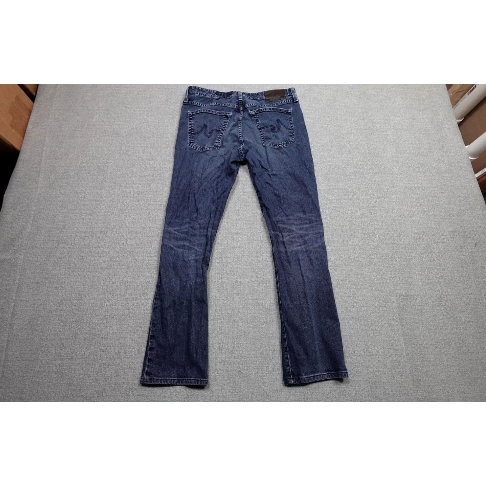 Vintage AG Adriano Goldschmied The Everett Jeans Mens 33x30 Slim Straight Blue Stretch Denim Five-Pocket Powerhouse Regular Rise Mid Vintage: No Size US 33 - 4 Thumbnail