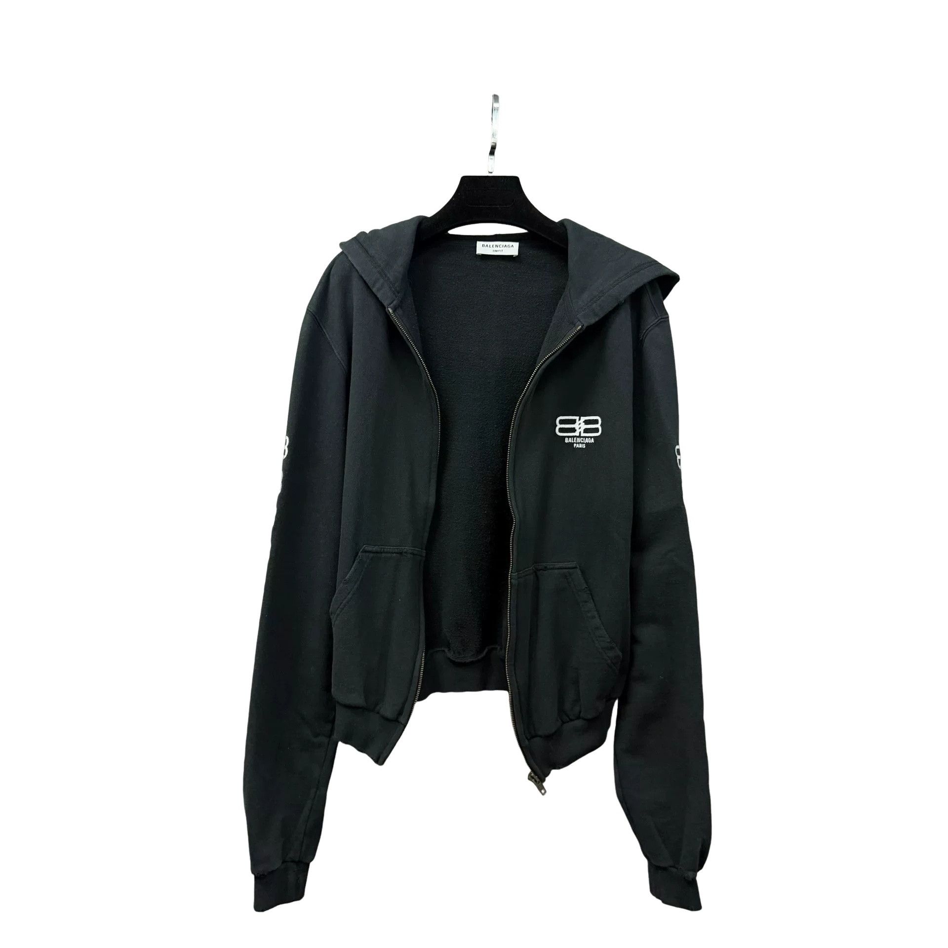 Balenciaga Balenciaga Back Flip Reverse Logo Embroidered Zip