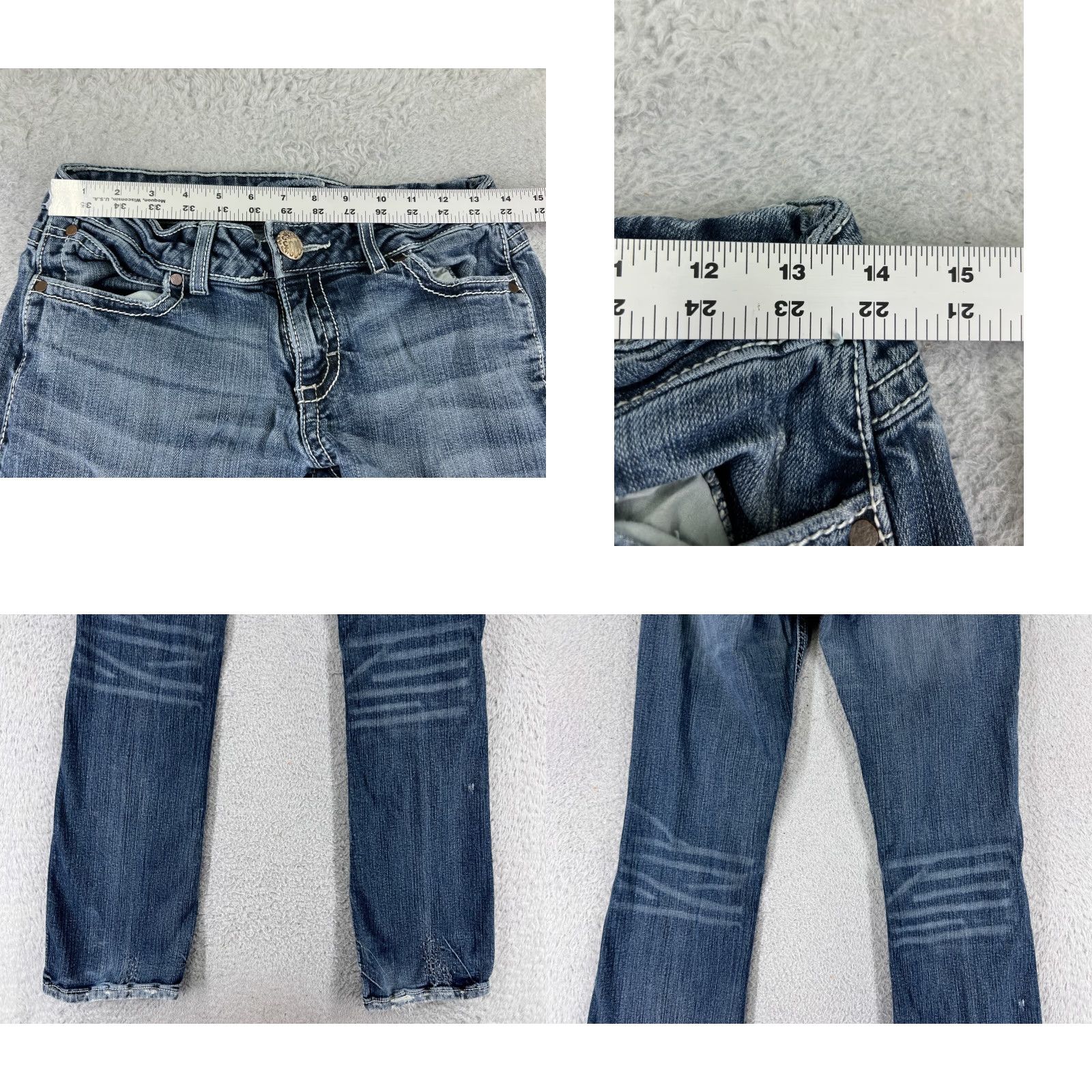 Wrangler Wrangler Jeans Women 7 Blue Denim Bootcut Distressed Cotton Blend 5-Pocket Design Bootcut Wrangler Size 28" / US 6 / IT 42 - 9 Thumbnail