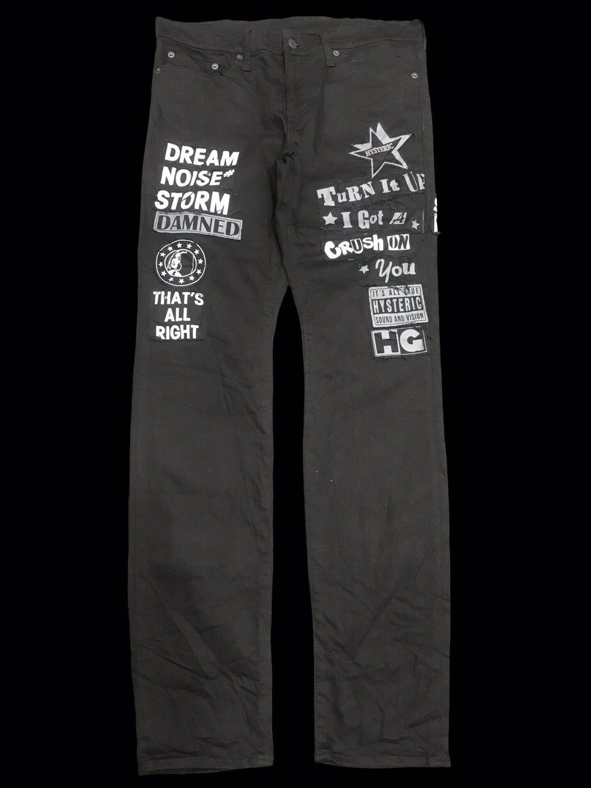 Hysteric Glamour 💥ARCHIVAL DESIGN💥HYSTERIC GLAMOUR SKINNY PATCHES PANT F371 Size US 33 - 1 Thumbnail