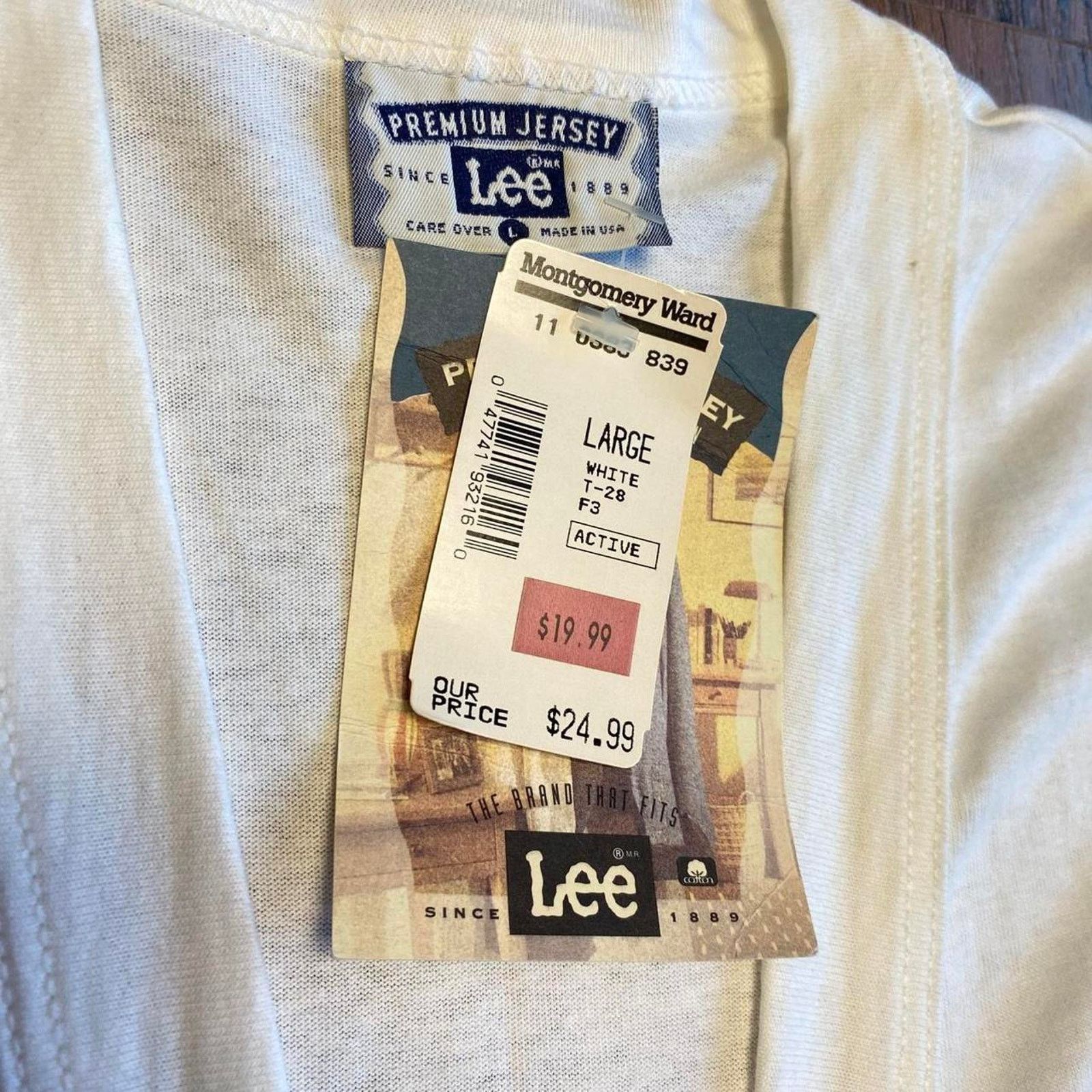 Lee New w/ Tags Vintage 90s lee white premium Jersey NWT Size L / US 10 / IT 46 - 2 Thumbnail