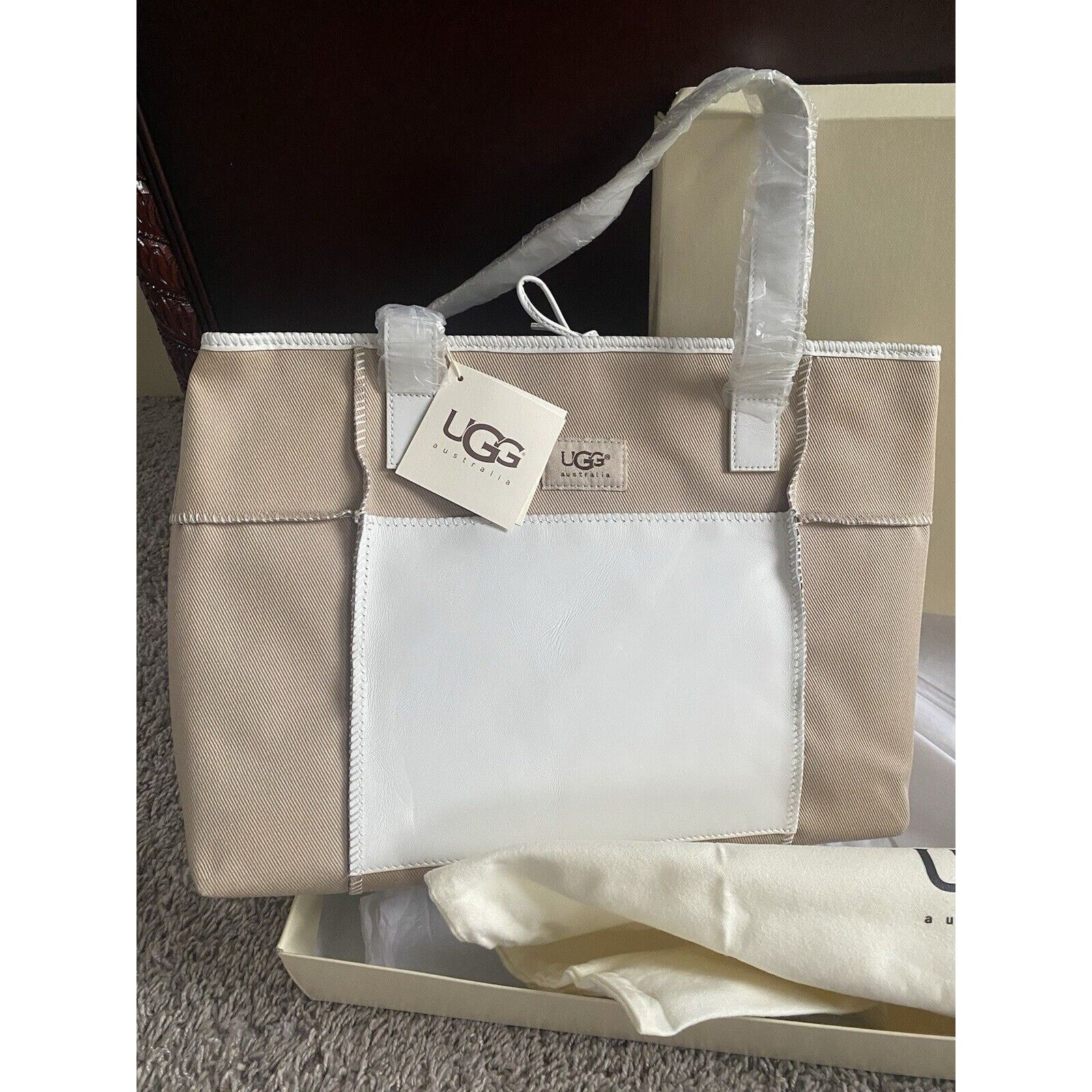Ugg Authentic Canvas/White Leather Grab Tote #SA603 NWT And Box Size ONE SIZE - 2 Thumbnail