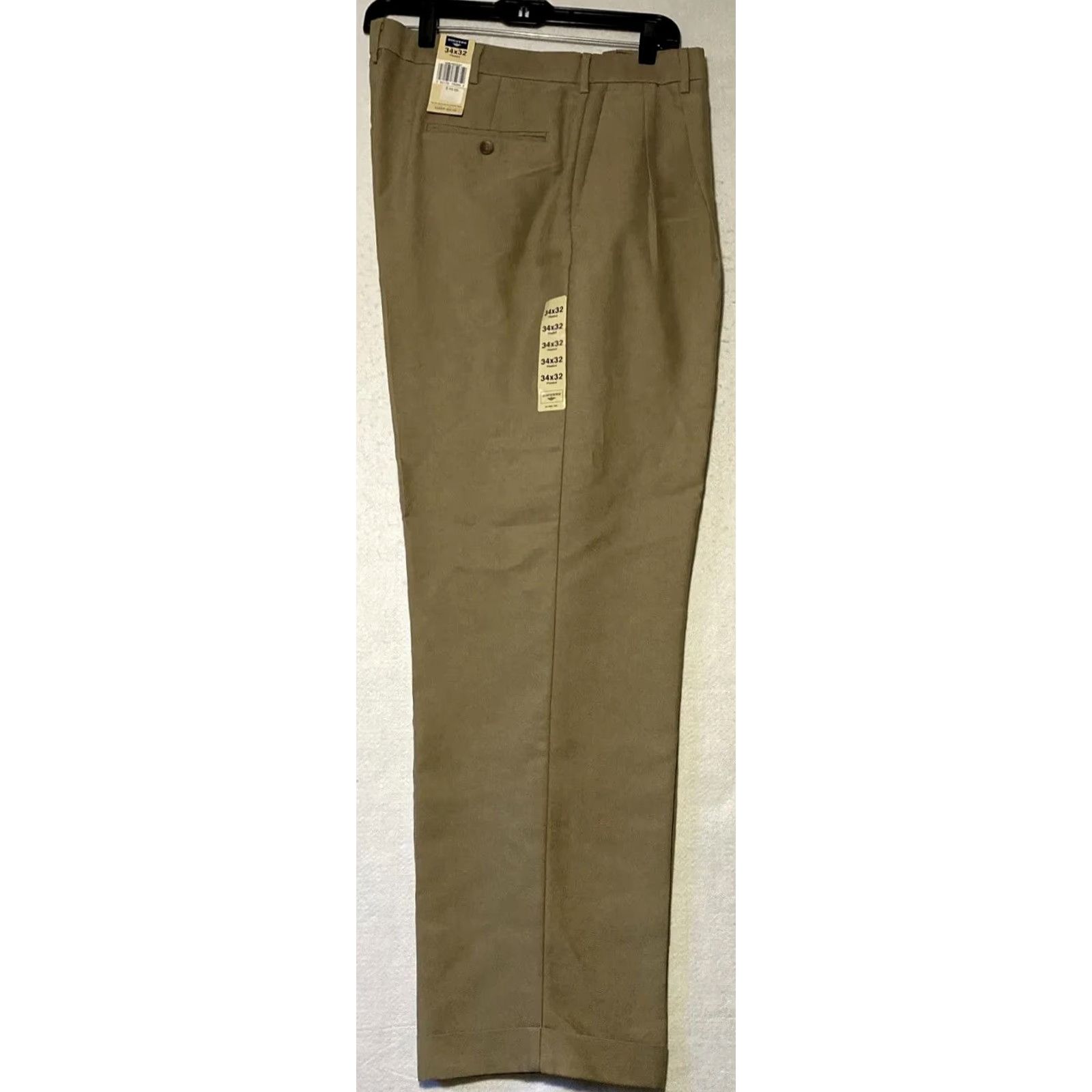 Dockers DOCKERS Pants Mens 34x32 Tan Classic Fit Pleated Front NWT / 29-43 Size US 34 / EU 50 - 2 Thumbnail