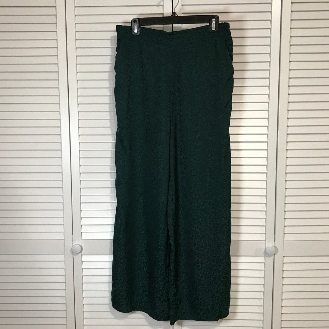 Other Skies Are Blue Retro Emerald Satin Finish Wide Leg Pants L Size 36" / US 14 / IT 50 - 1 Thumbnail