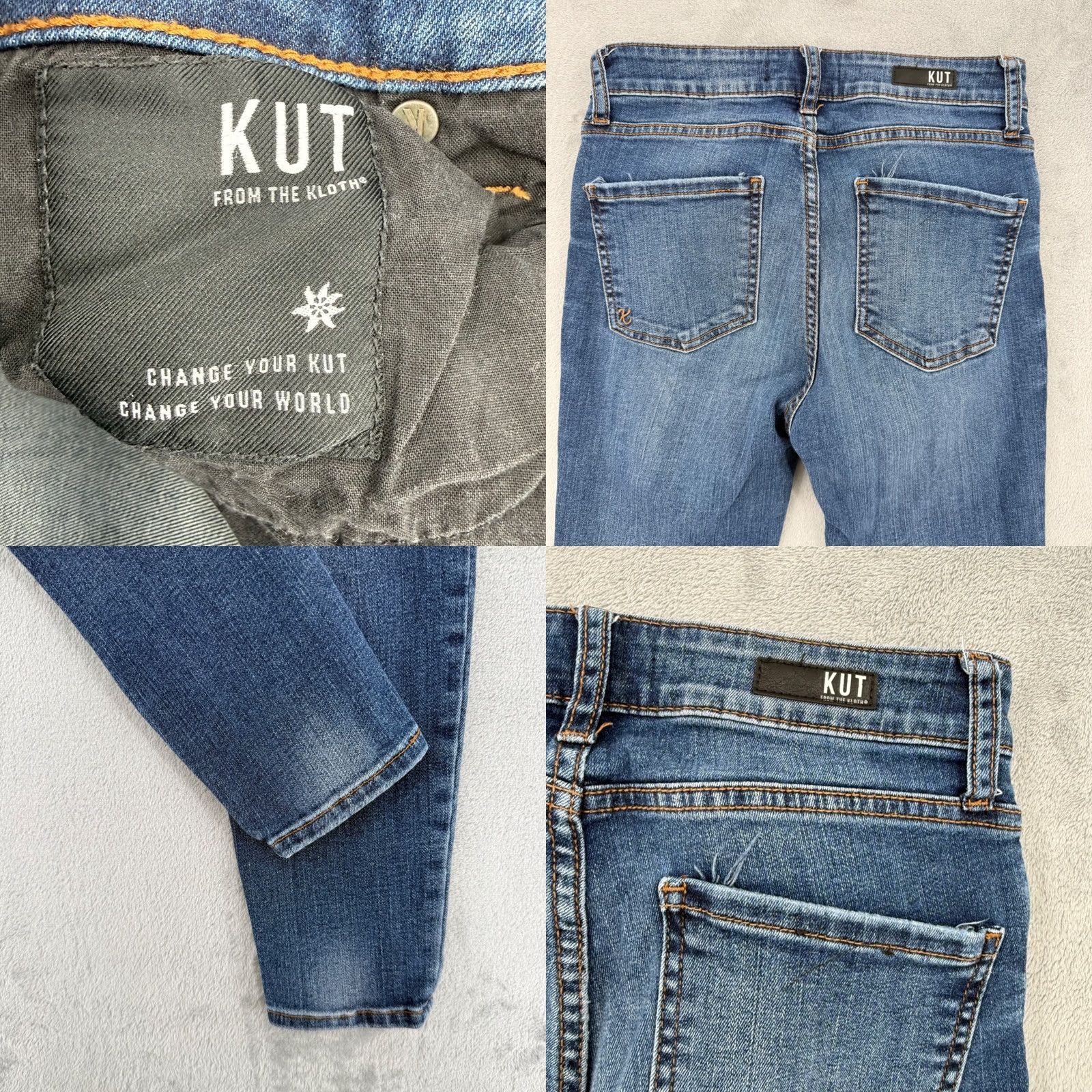 Vintage Kut from the Kloth Donna High Rise Skinny Jeans Dark Wash Blue Denim Size 2 Size 26" / US 2 / IT 38 - 8 Thumbnail