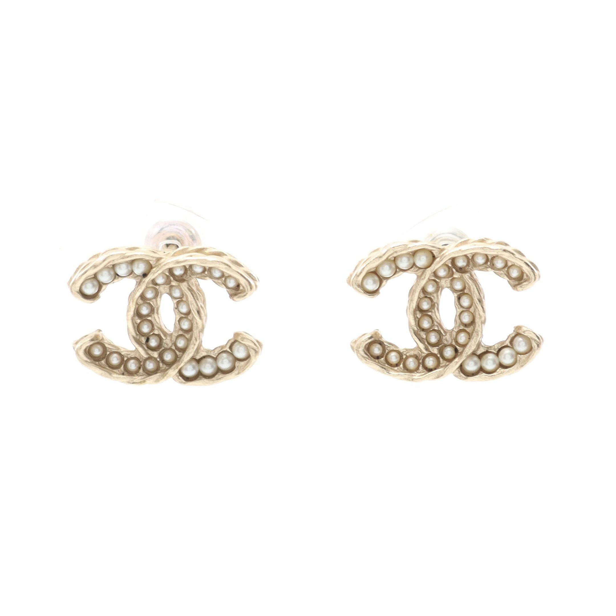 Chanel Chanel Coco Mark Earrings Gp Fake Pearl Gold A14B Size ONE SIZE - 1 Thumbnail