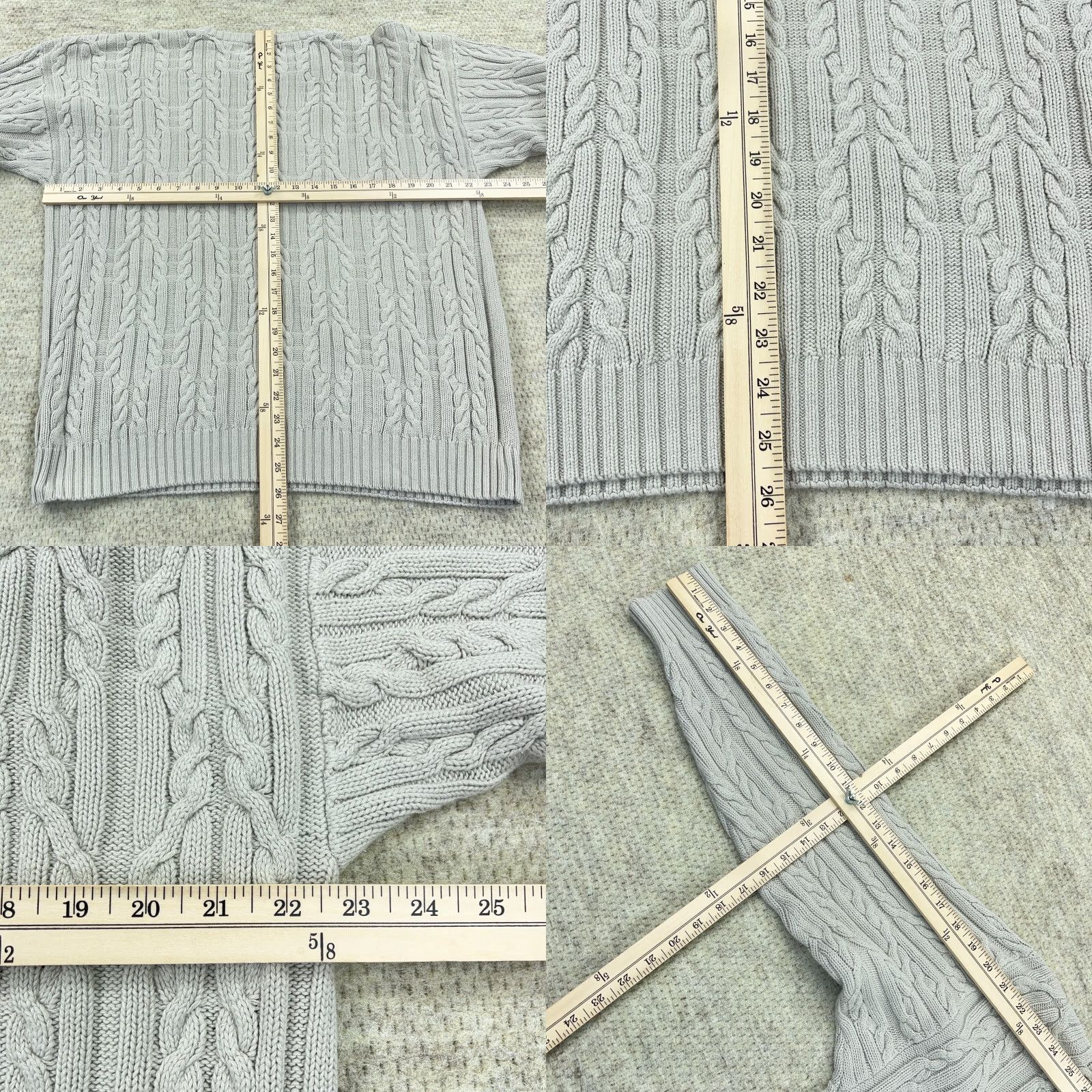Chaps VINTAGE Chaps Ralph Lauren Sweater Men Large Gray Cable Knit Grandpa Texture 90s Size US L / EU 52-54 / 3 - 8 Thumbnail