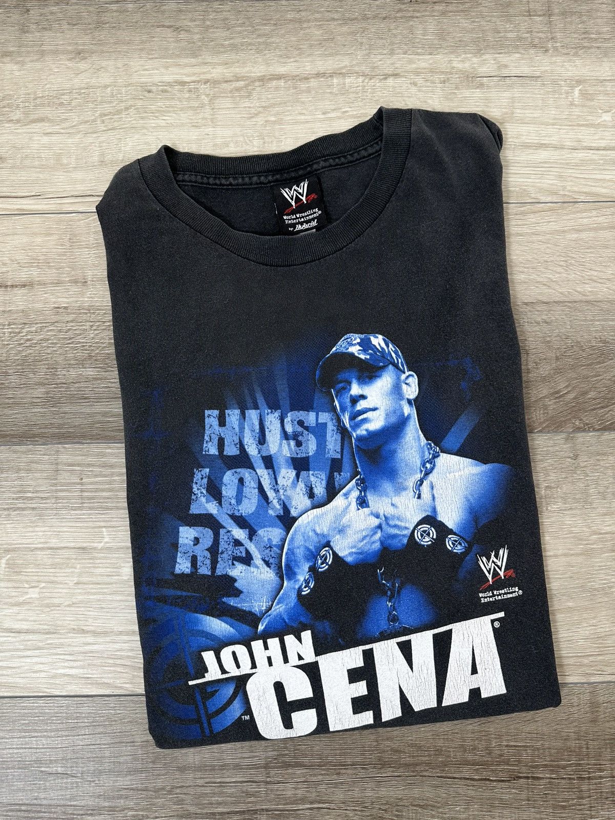 Image of Vintage Faded Black Wwe John Cena Black Tee Sz. Xl, Men's