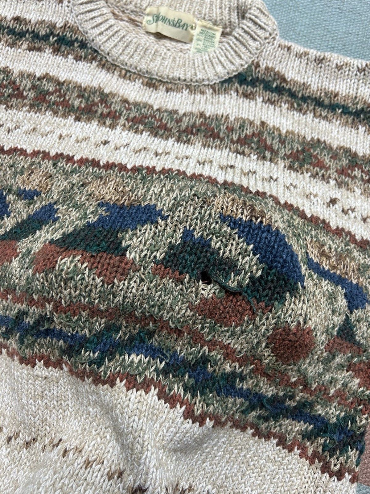 Vintage St. John’s bay knit sweater ramie cotton heavy abstract M Size US M / EU 48-50 / 2 - 3 Thumbnail