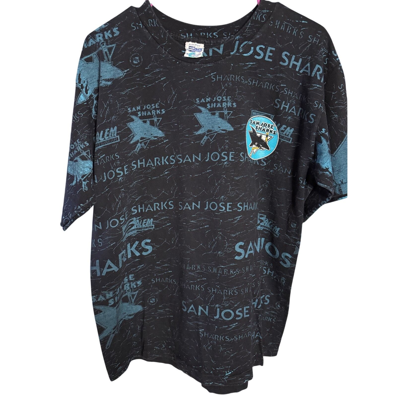 Salem Sportswear Vintage San Jose Sharks AOP Tee Size US L / EU 52-54 / 3 - 1 Thumbnail