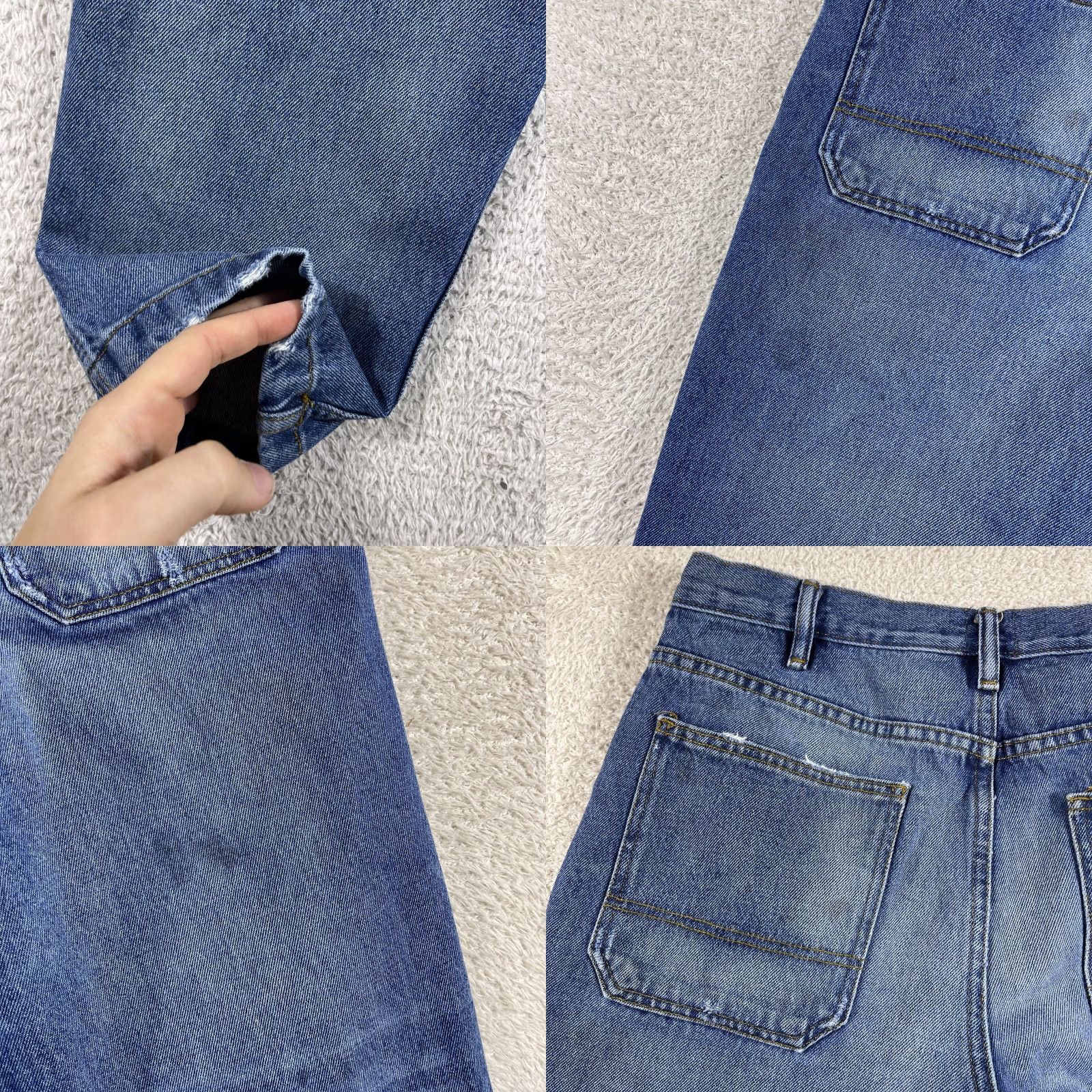Bdg BDG Double Knee Jeans Mens 32x30 Blue Cropped Work Skate Distressed Straight Denim 30 in Inseam 32 Waist Relaxed warp? Size US 32 / EU 48 - 9 Thumbnail