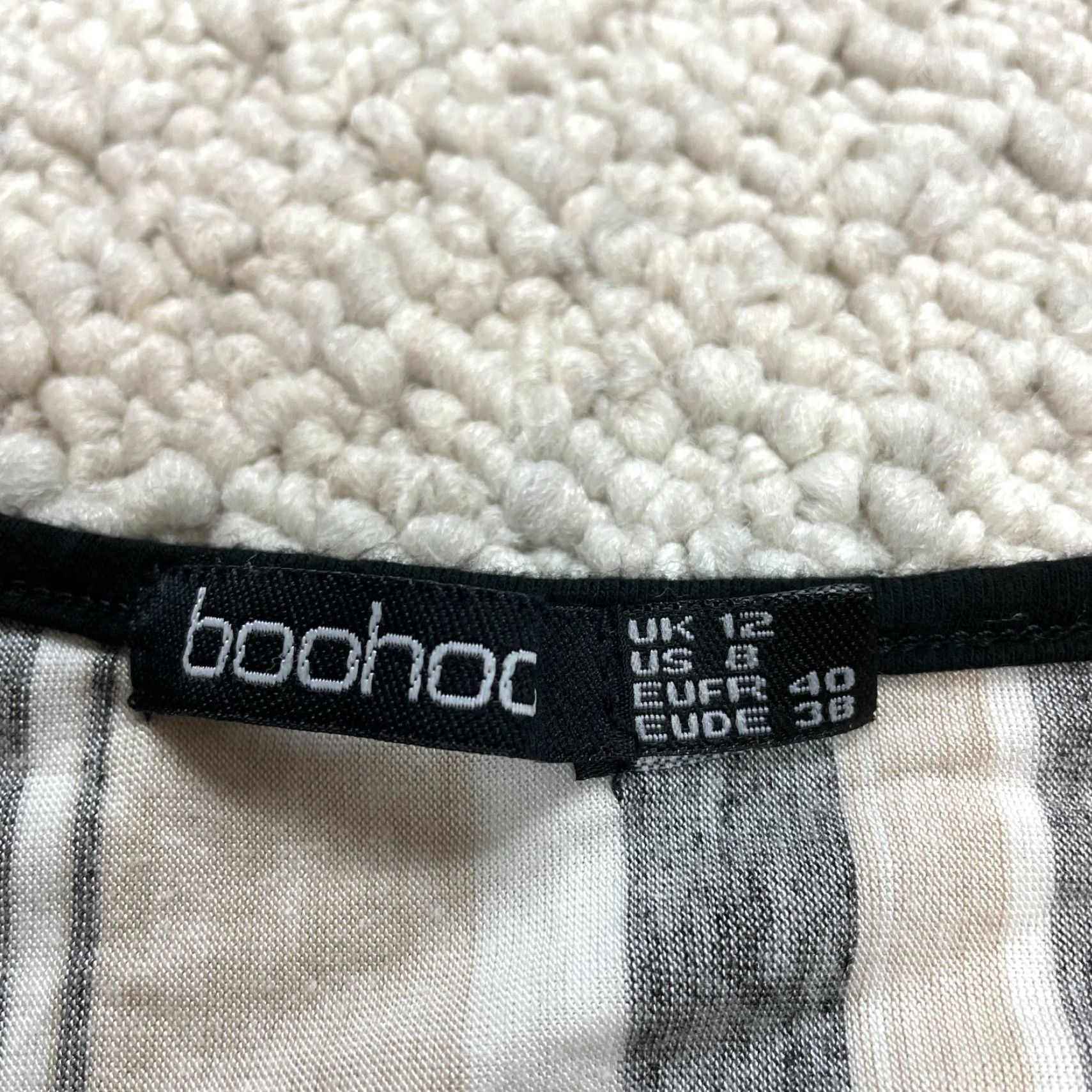 Boohoo Boohoo Romper Womens S Multicolor Striped V-Neck Belted Long Sleeve Casual Party/Cocktail Tie Size S / US 4 / IT 40 - 4 Thumbnail