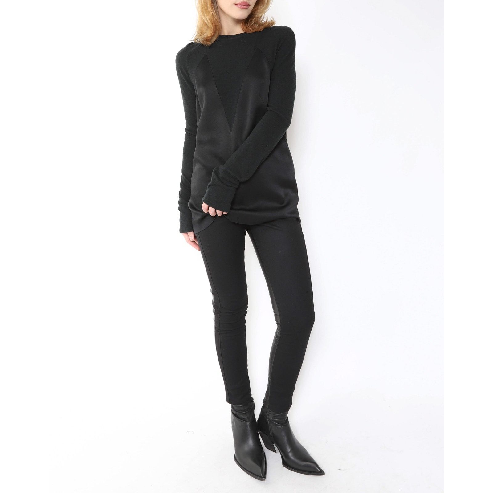 Haider Ackermann FW20 Longsleeve Top in Black Silk & Wool Size XS / US 0-2 / IT 36-38 - 8 Thumbnail