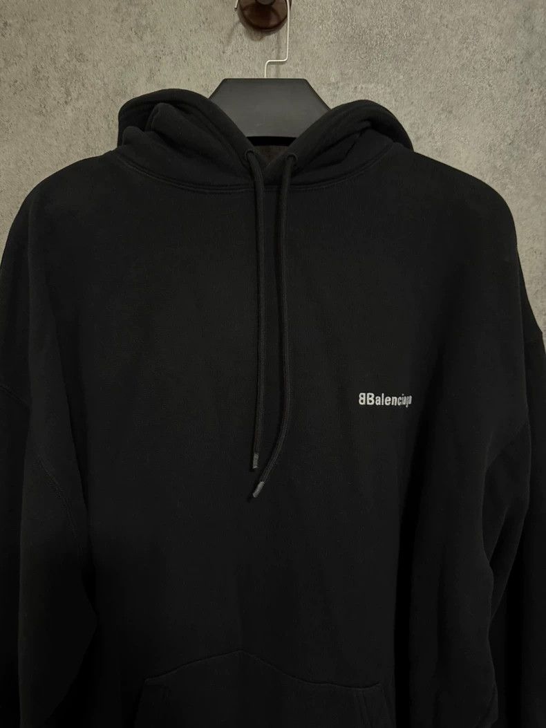 Balenciaga Balenciaga Embroidered Double B Logo Hoodie Black