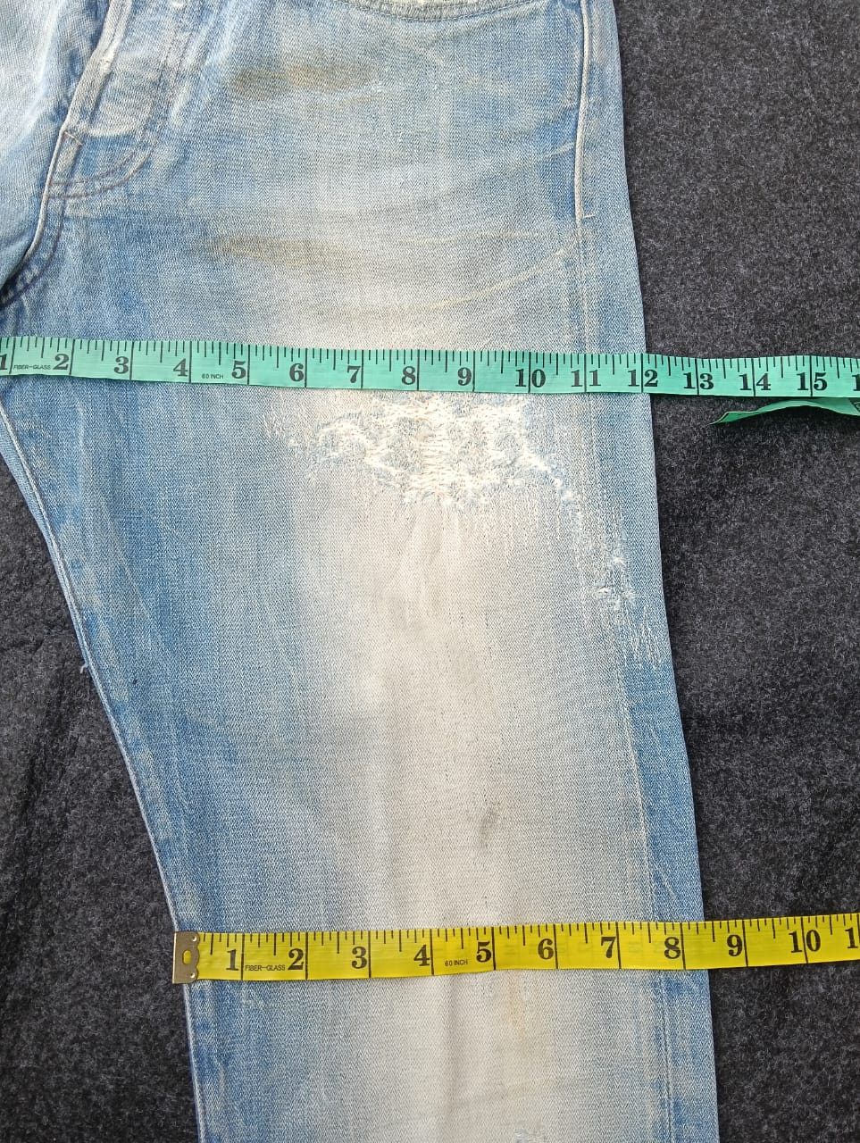 G-Star G-Star RAW 3301 Light Blue Distressed Jeans Paint Splatter. Size US 31 - 12 Thumbnail