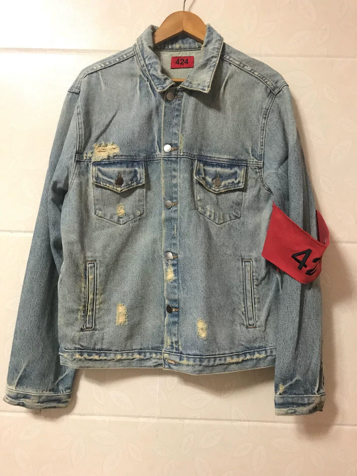 424 424 Denim Jacket Limited Red Armband Size US M / EU 48-50 / 2 - 1 Thumbnail