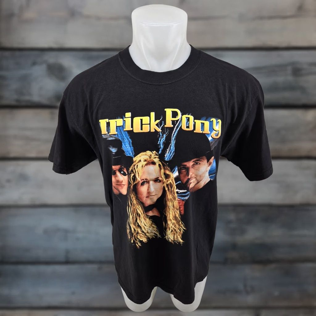 Gildan VINTAGE Trick Pony Tour T Shirt Large Black Short Sleeve Band Gildan Mens L Size US L / EU 52-54 / 3 - 1 Thumbnail