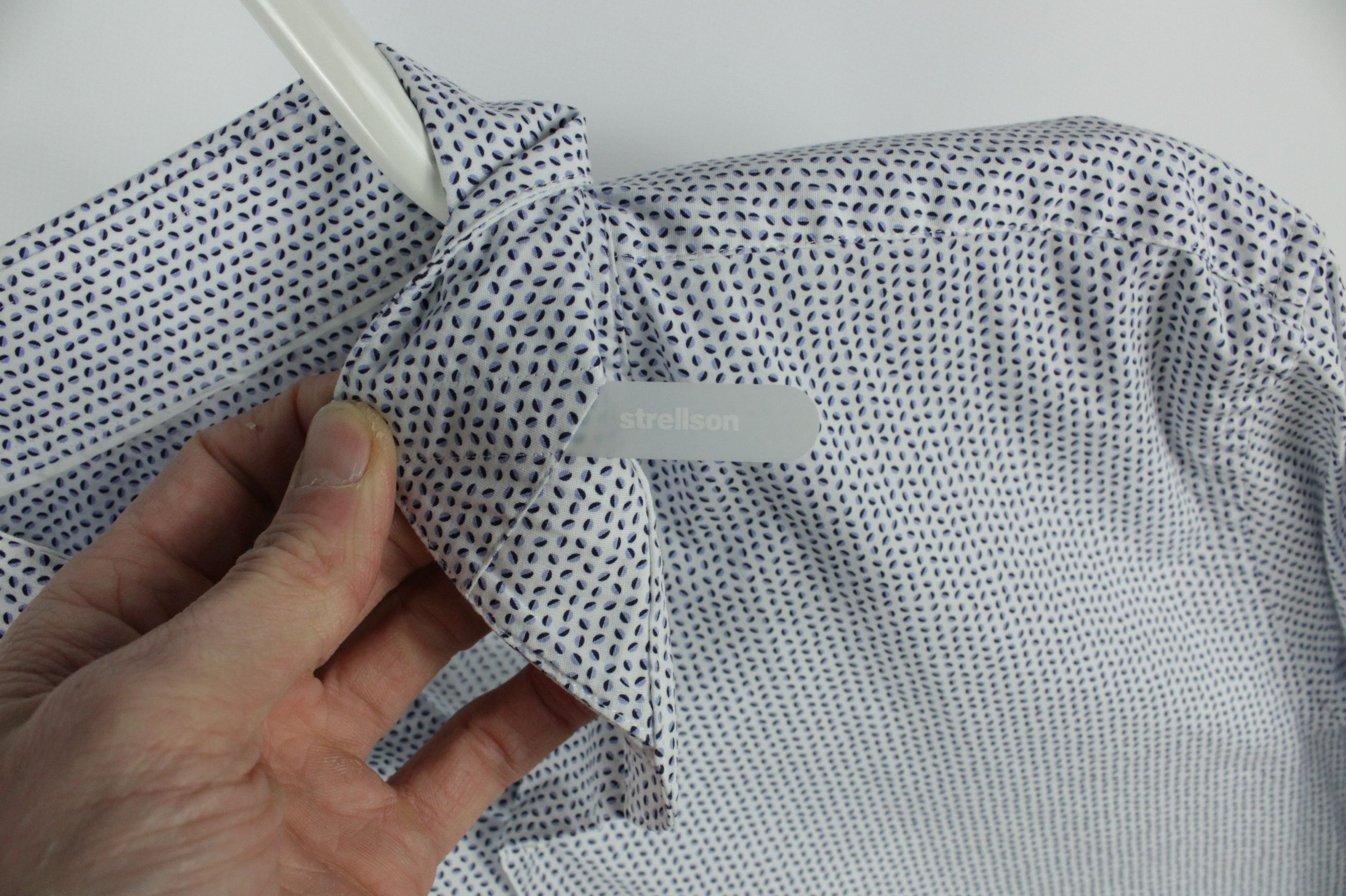 Designer × Strellson Strellson Extra Slim Fit Spread Collar Stretch Dress Shirt Size US L / EU 52-54 / 3 - 4 Thumbnail