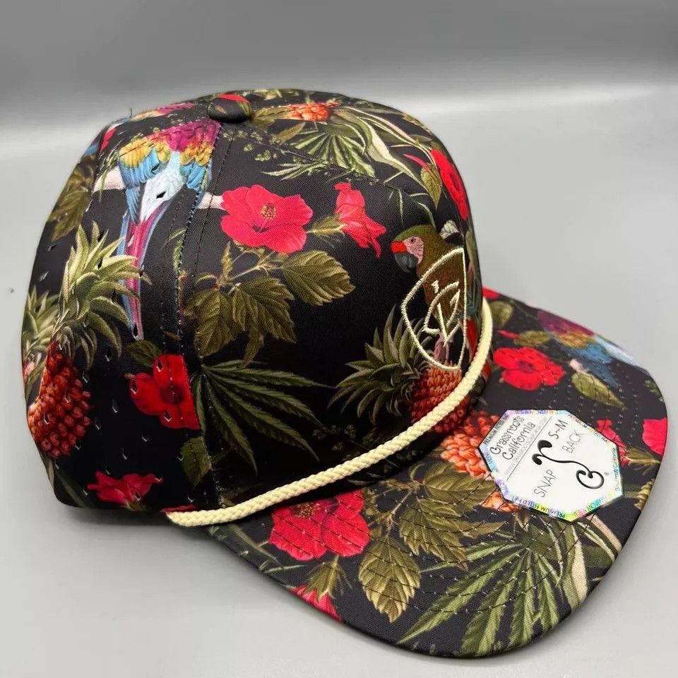 Grassroots California Greg Lutzka Hat Men S-M Hawaiian Skate Grassroots Snap Back Size ONE SIZE - 3 Thumbnail