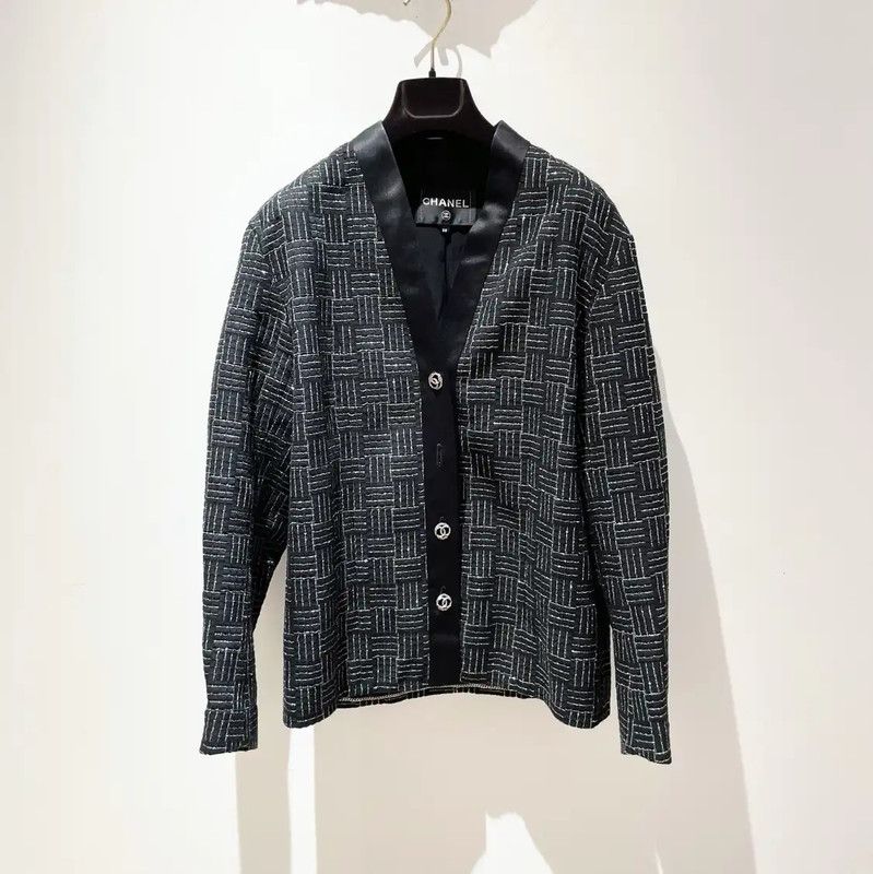 Chanel Black Cotton Blend Long Sleeve Cardigan 0089