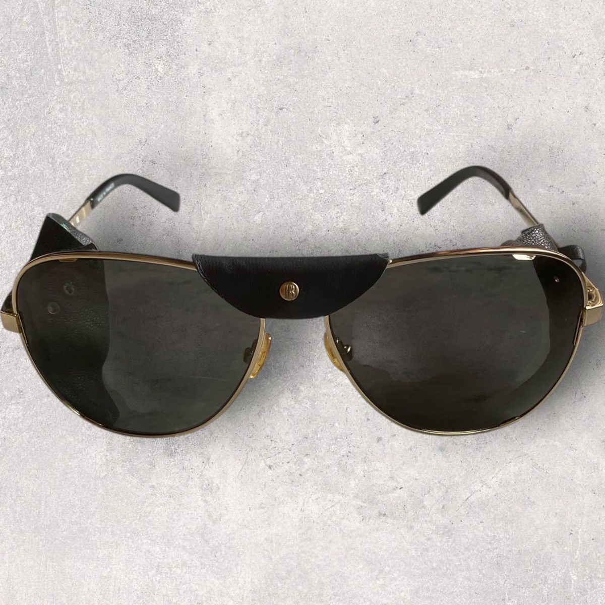 Balmain Balmain Aviator Leather Side Shield Sunglasses Size ONE SIZE - 3 Thumbnail