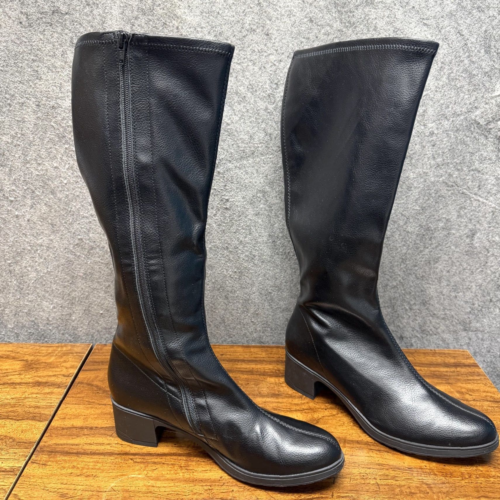 Vintage Cliffs Humber Riding Boots Womens 11M Black Knee High Zip Fall Winter Boots Size US 11 / IT 41 - 2 Thumbnail