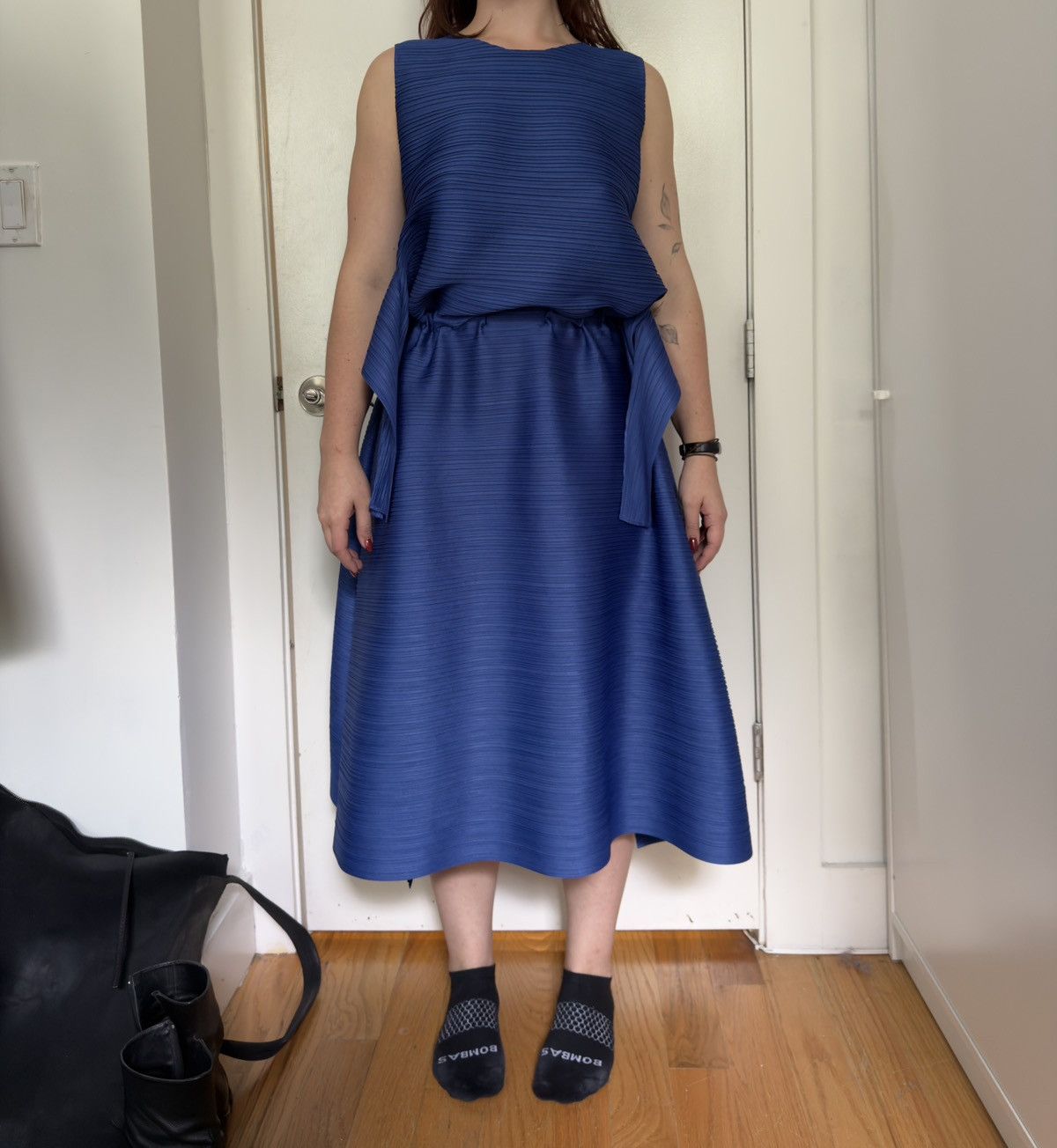 Pleats Please Blue Dress