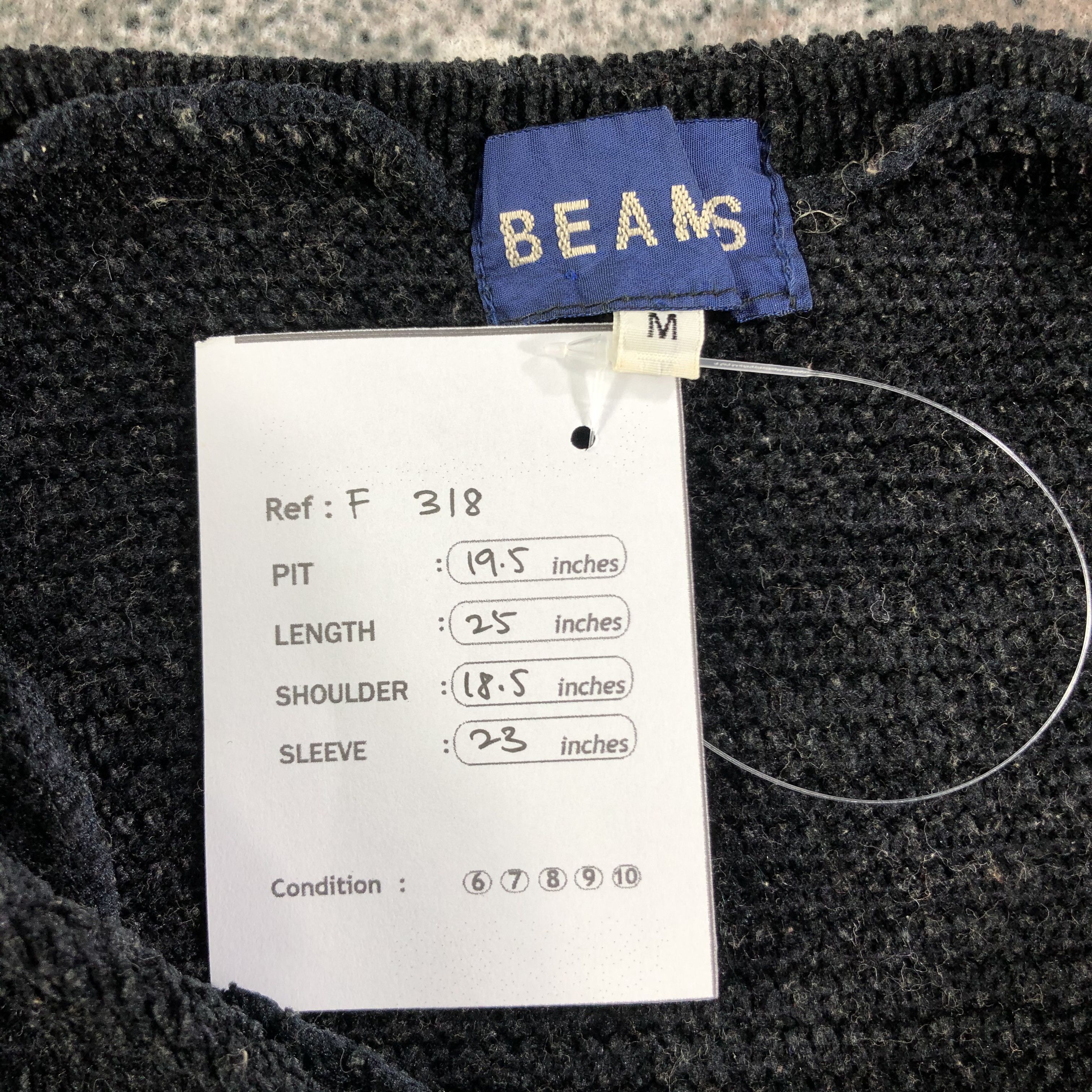 Beams Plus Faded Black Knit Beams Mesh Sweatshirt F318 Size US M / EU 48-50 / 2 - 7 Thumbnail