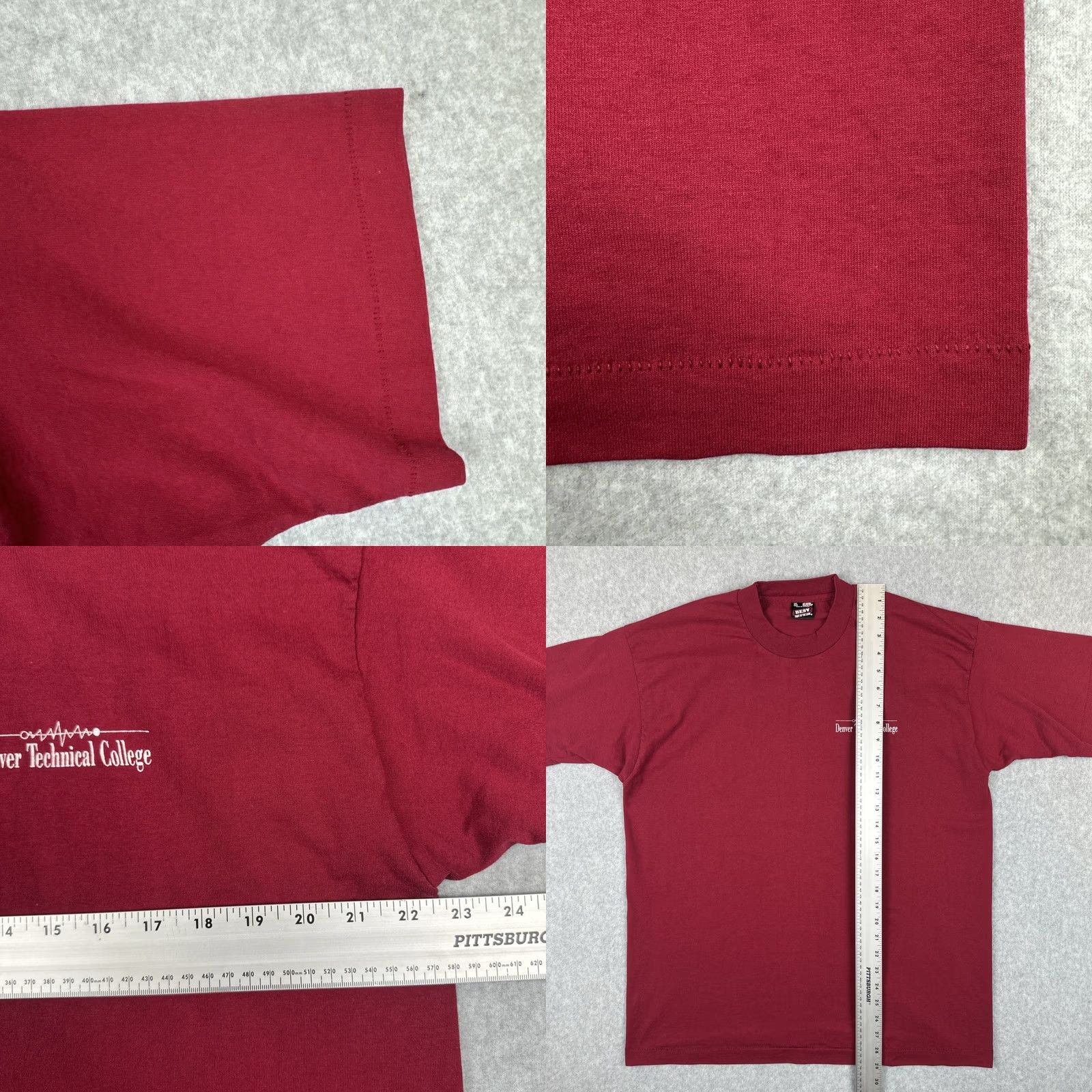 Fruit Of The Loom VINTAGE Fruit Of The Loom Best XL Red Single Stitch Shirt USA Made Denver Technical College 90s Mens XL Red Shirt Size US XL / EU 56 / 4 - 8 Thumbnail