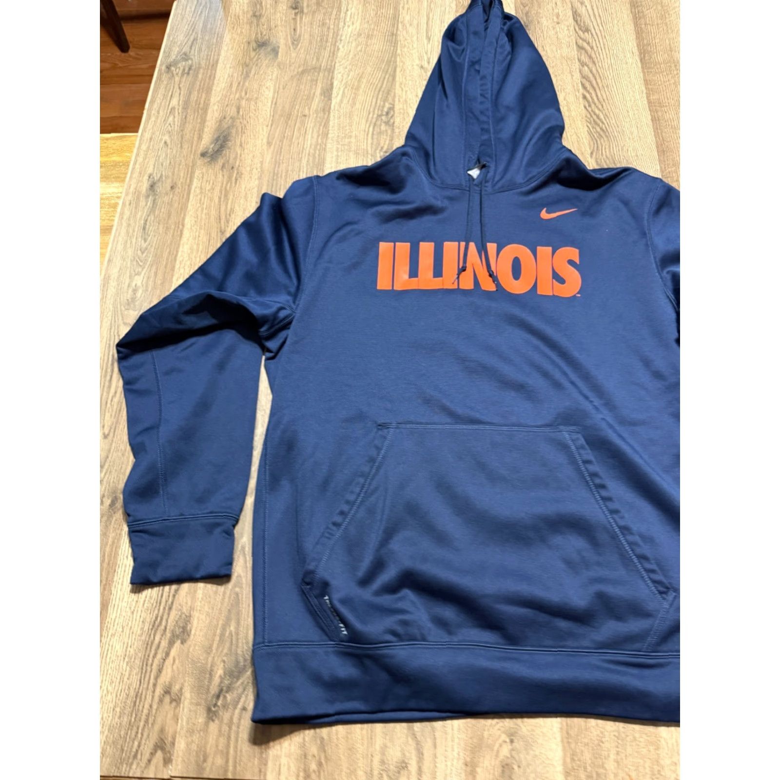 Nike Nike Sweatshirt Men XL Blue Orange Pullover Drawstring Illinois Crew Neck Long Sleeve Logo Solid Regular Vintage No Size US XL / EU 56 / 4 - 3 Thumbnail