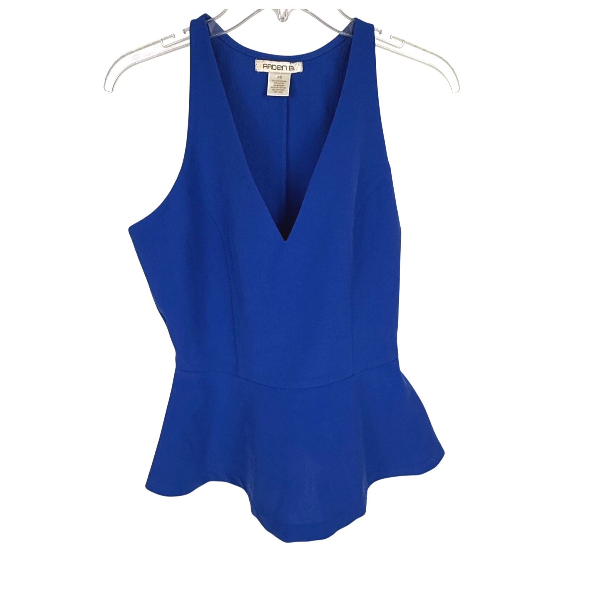 Other Arden b. Women's Sleeveless Peplum Top Royal Blue Size XS V- Size XS / US 0-2 / IT 36-38 - 1 Thumbnail
