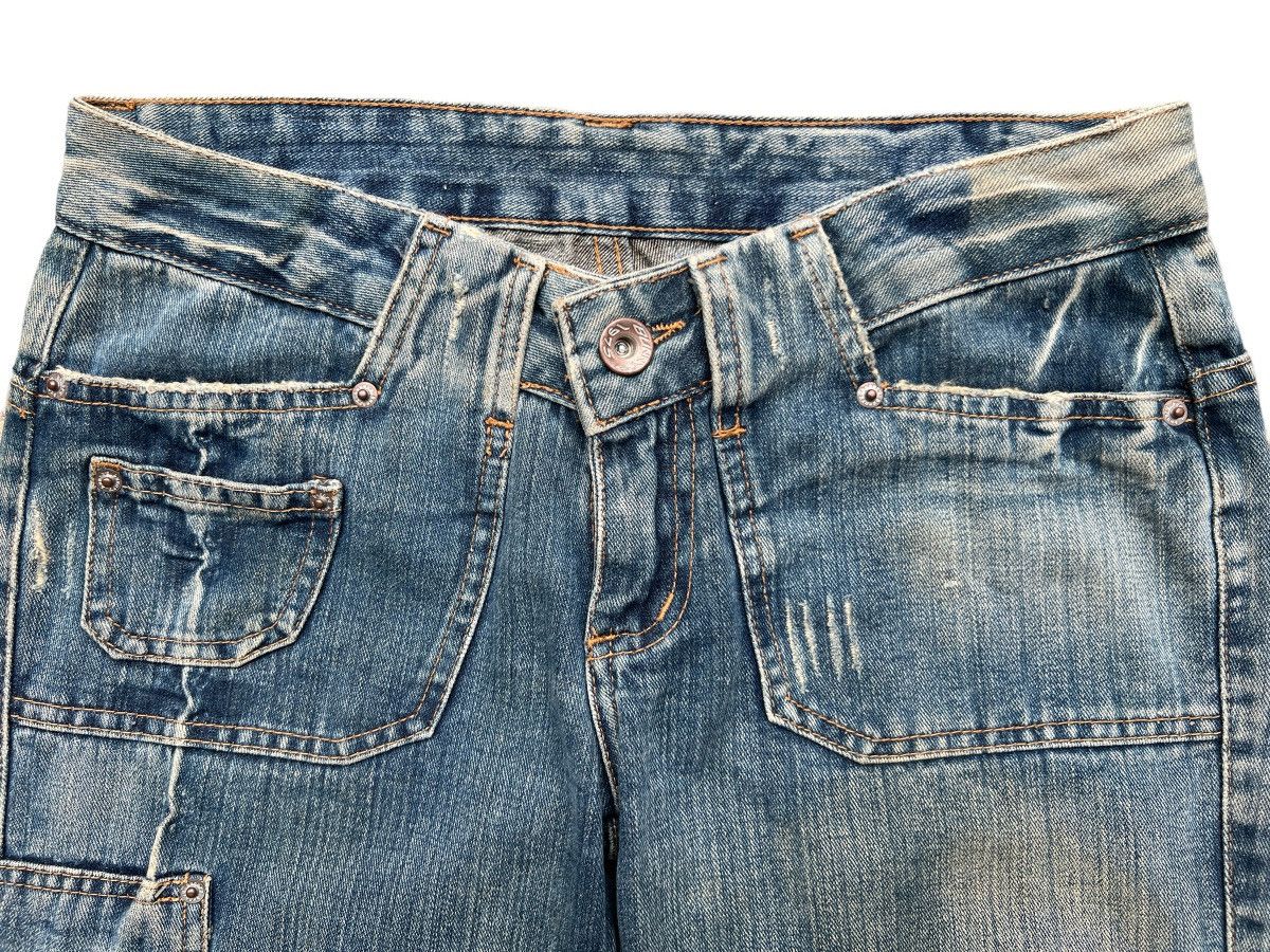 Japanese Brand Vintage Japanese Distressed Patchwork Lowrise Jeans 31x31 Size 31" - 6 Thumbnail